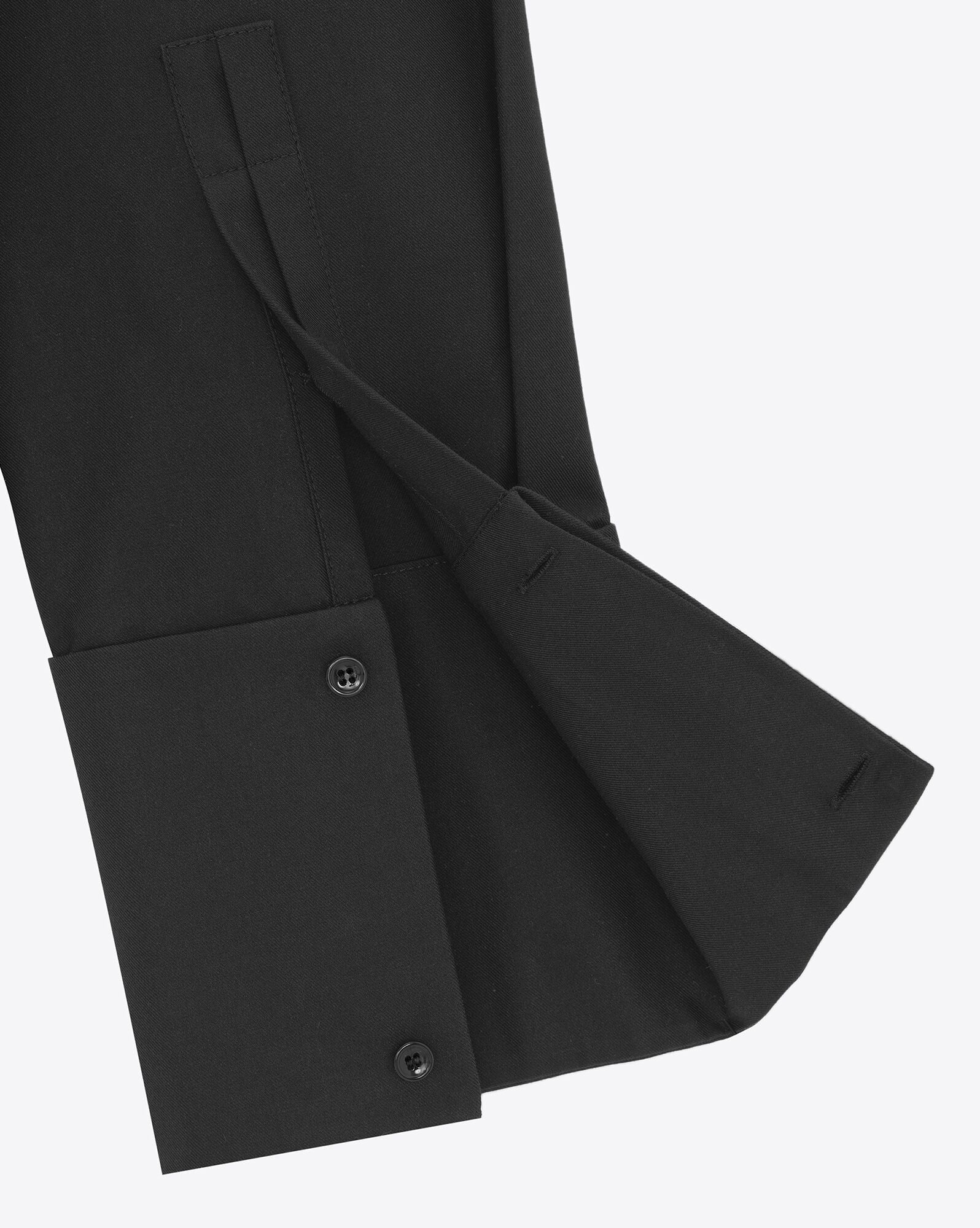 Saint Laurent Paris o1s1wg111224 Pleated Shirt in Poplin in Black Size US M / EU 48-50 / 2 - 4 Thumbnail