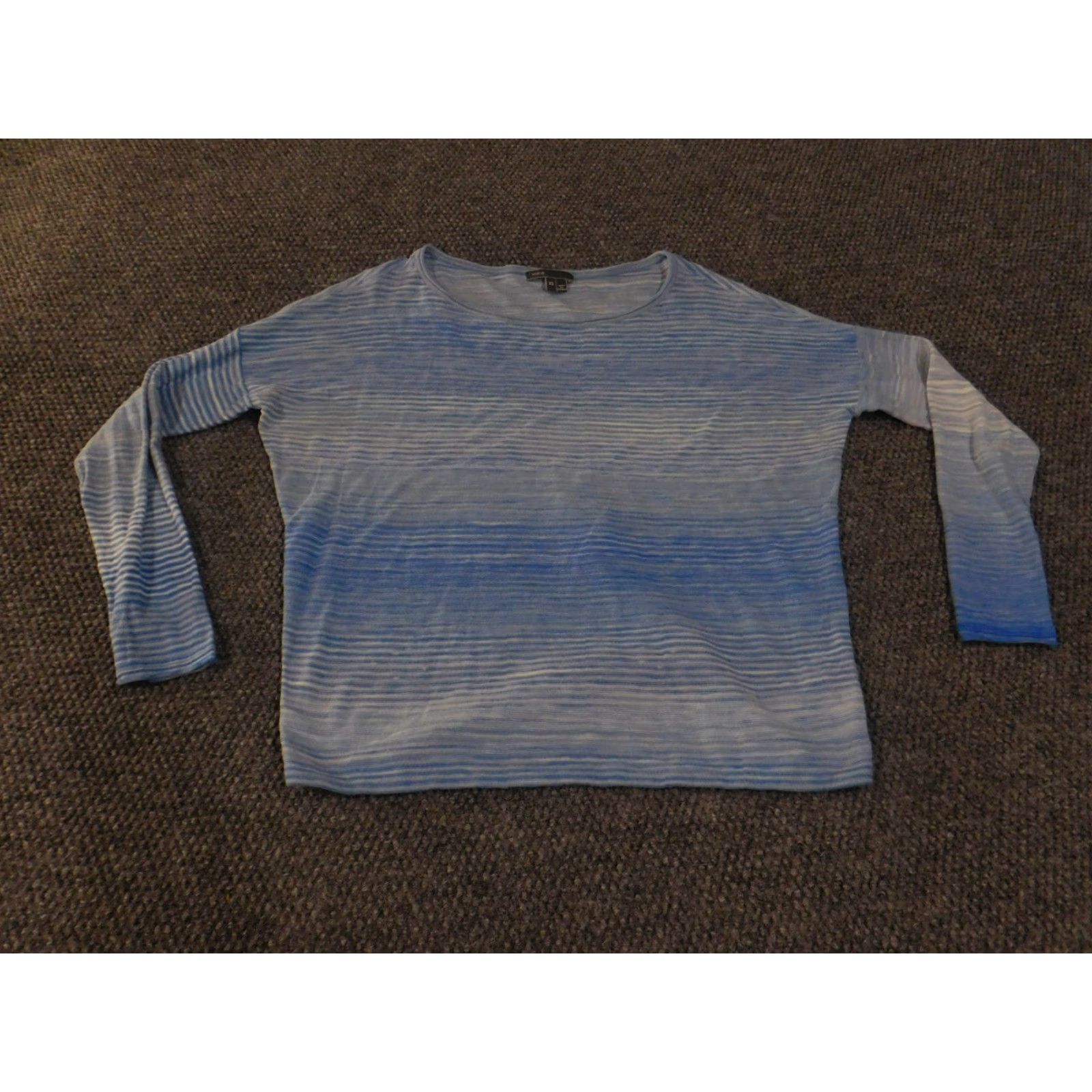 Vince Vince Sweater Womens XS Blue White Striped Lightweight Long Sleeve Crew Neck Top Size XS / US 0-2 / IT 36-38 - 4 Thumbnail