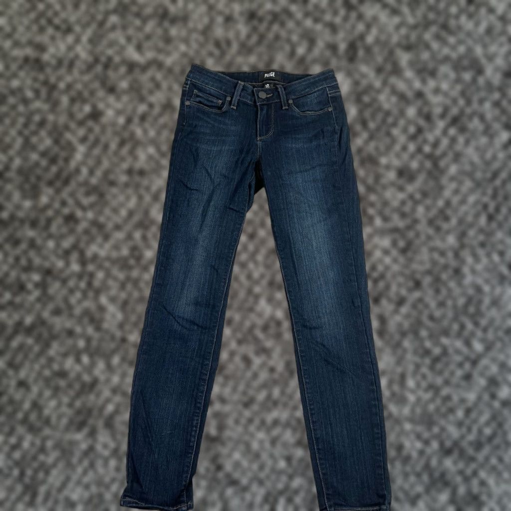Paige Paige Jeans 26 Verdugo Skinny Cropped Ankle Dark Wash Low Rise Denim Blue Womens Size 26" / US 2 / IT 38 - 1 Thumbnail