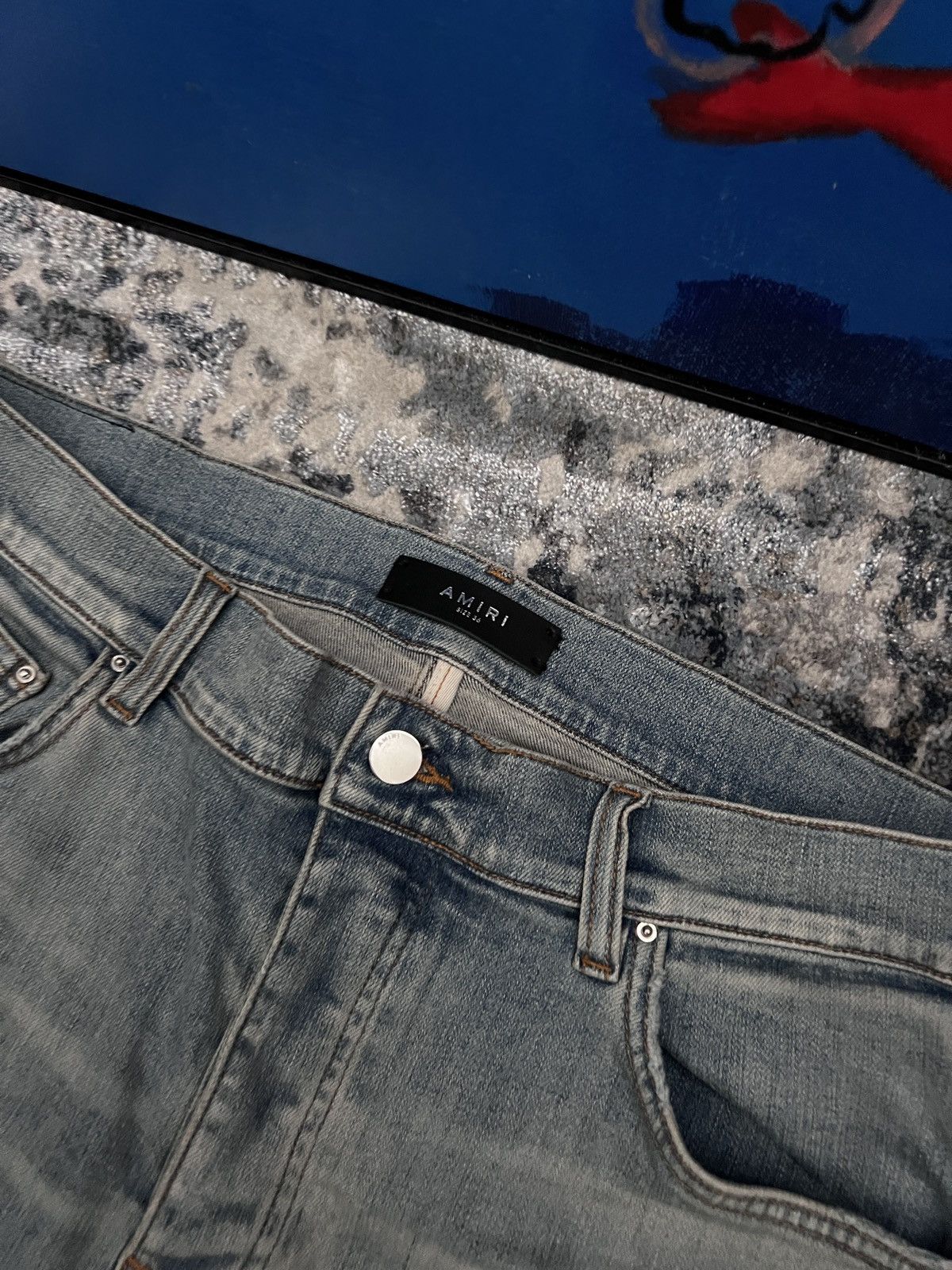 Amiri Amiri sky blue patch mx1 jeans 32 Size US 32 / EU 48 - 6 Thumbnail