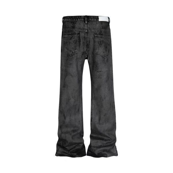 Japanese Brand × Jean High Street Wide Leg Black Micro Flare Jeans Size US 33 - 2 Thumbnail