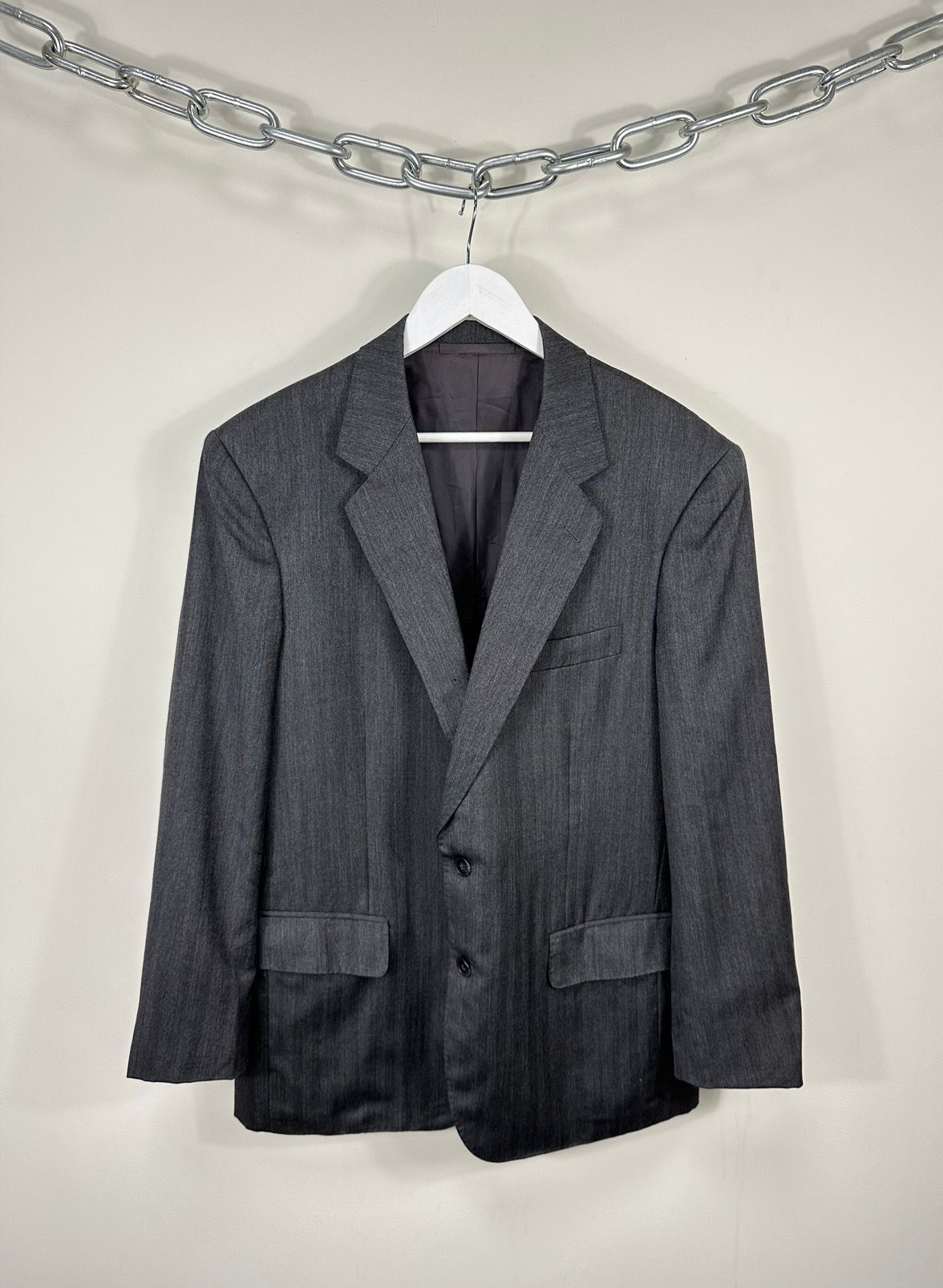 Pre-owned Valentino Vintage Gianni  Luxury Grey Single Breasted Blazer