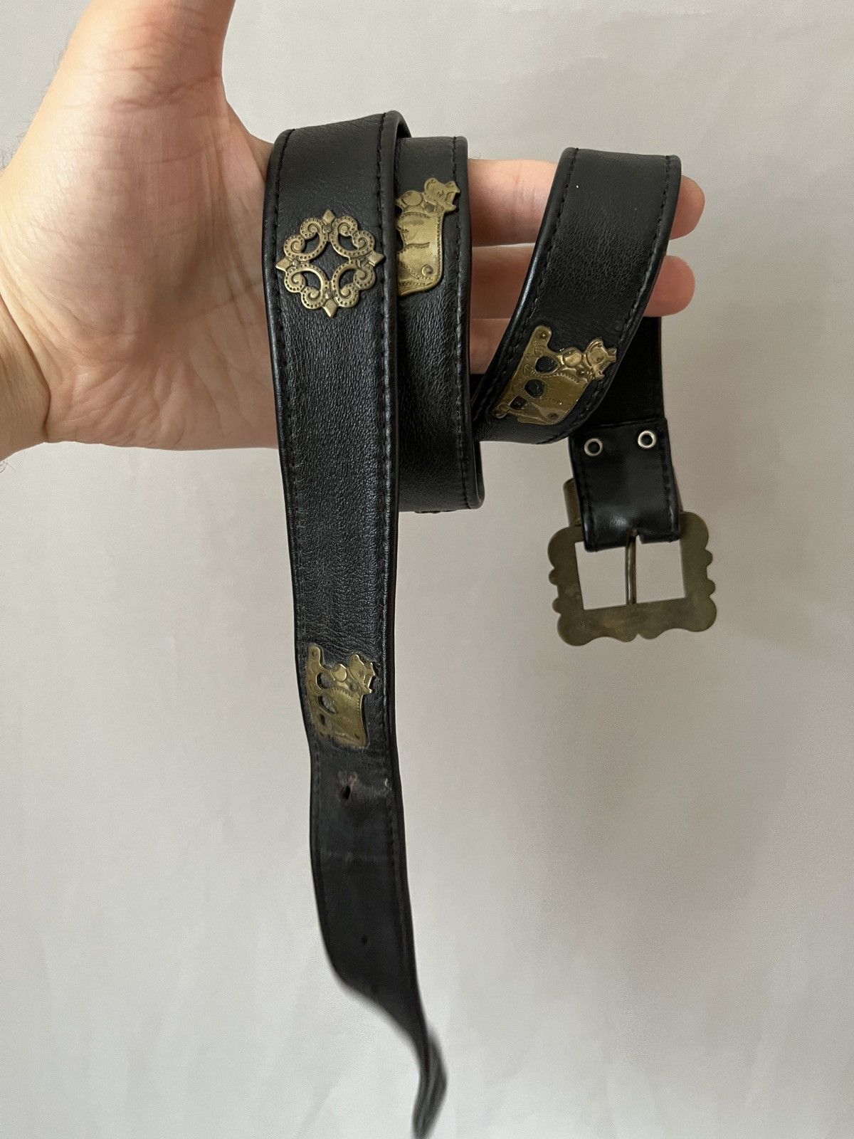 Vintage Vintage Avant Garde Tyrol Cows Ethno Leather Belt Size ONE SIZE - 6 Thumbnail