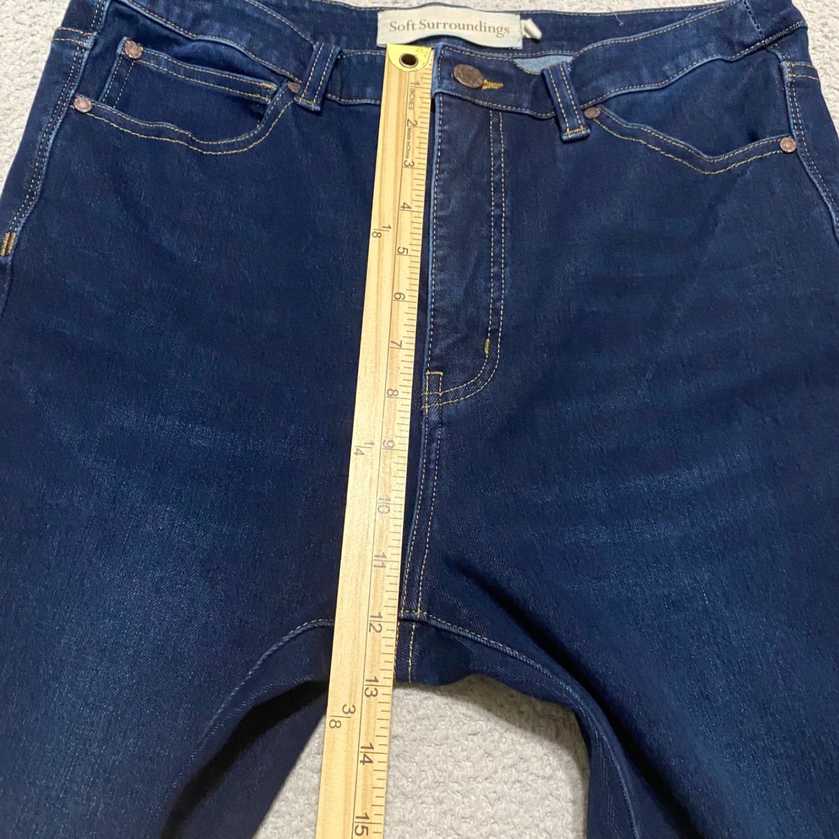 Soft Surroundings Soft Surroundings Jeans Womens Blue Dark Wash Skinny High Rise 12 Regular Stretch Denim City 90s Size 34" / US 12 / IT 48 - 4 Thumbnail
