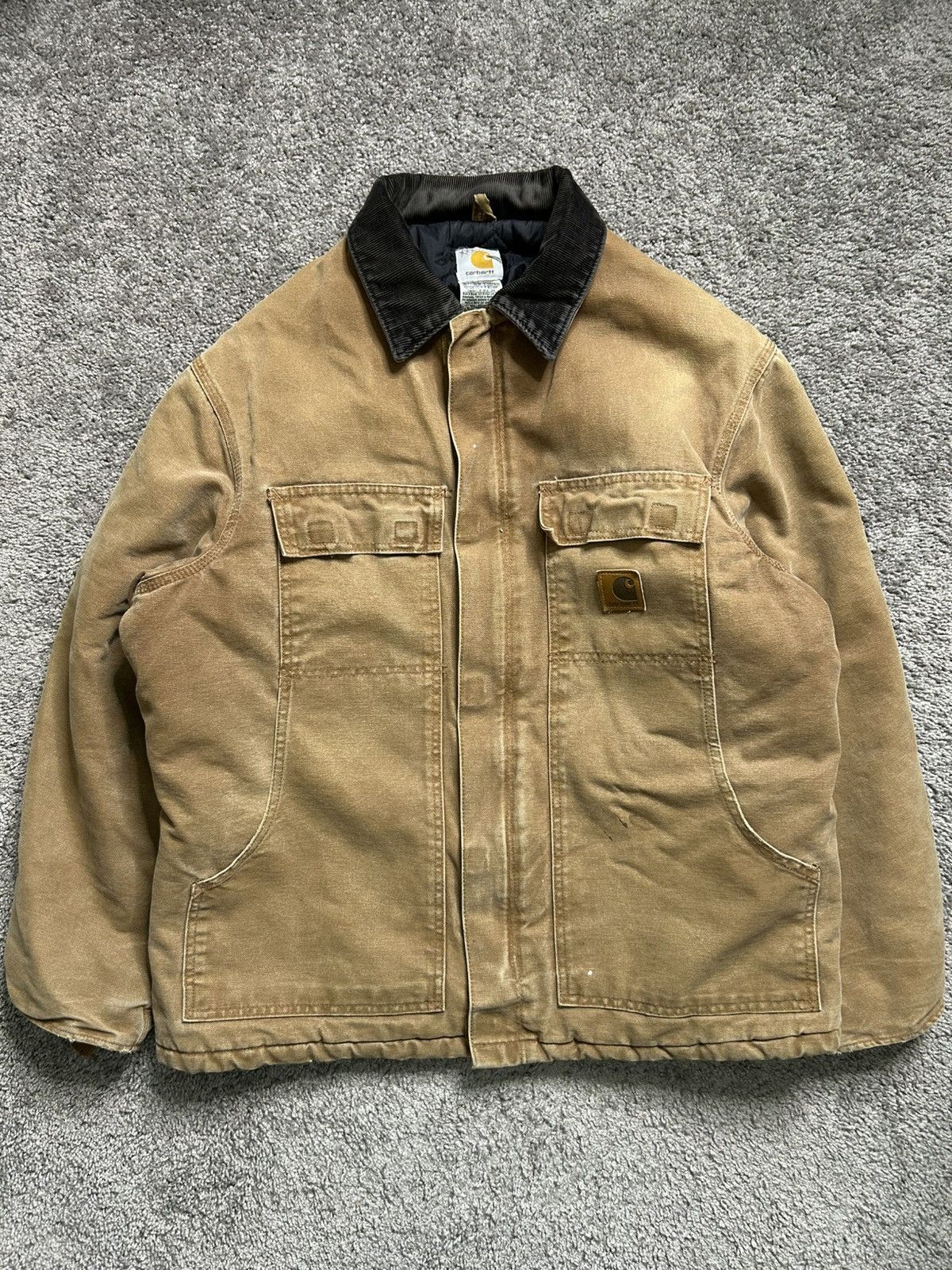 Carhartt Vintage 90s Carhartt Arctic Chore Jacket Camel Quilt Lined Size US L / EU 52-54 / 3 - 1 Thumbnail