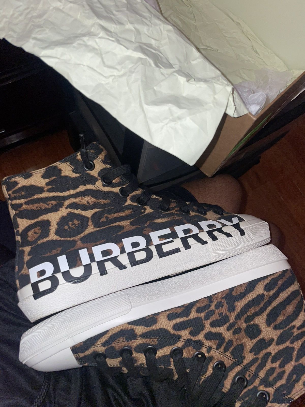 Burberry leopard sneakers