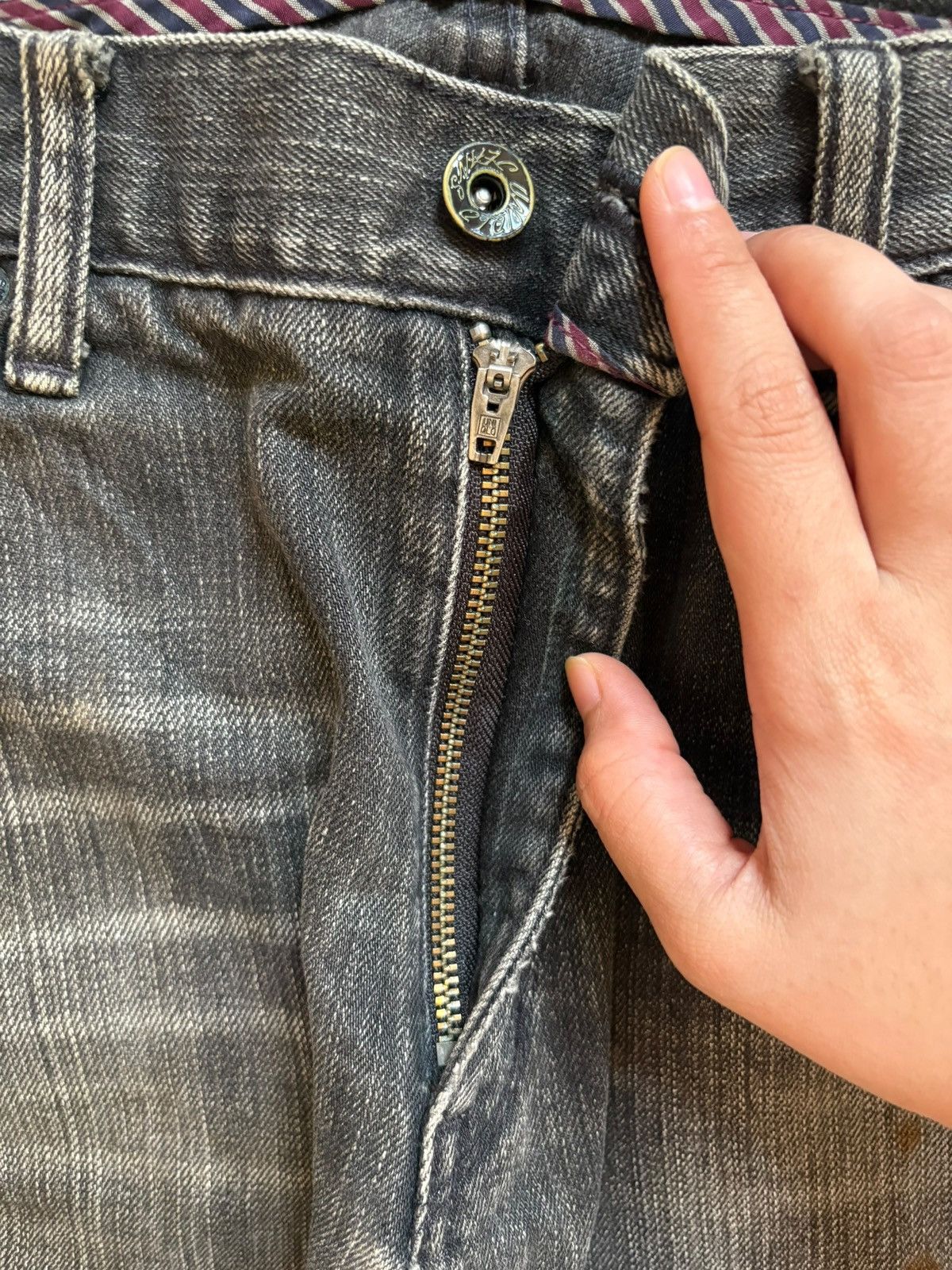Japanese Brand × Jun Takahashi × Uniqlo Vintage Uniqlo Mud Wash Loose Baggy Black Jeans Size US 34 / EU 50 - 3 Thumbnail