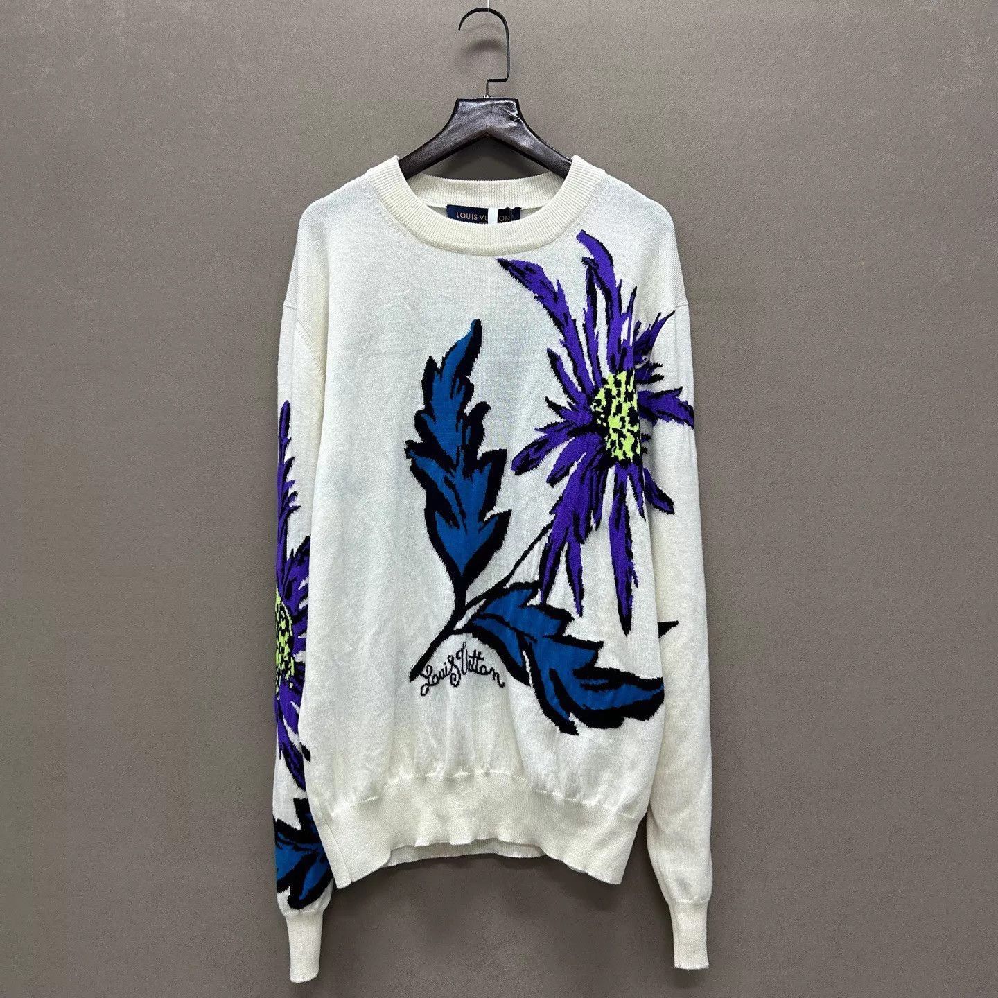 Louis Vuitton White Floral Print Long Sleeve Sweater Size US S / EU 44-46 / 1 - 1 Thumbnail