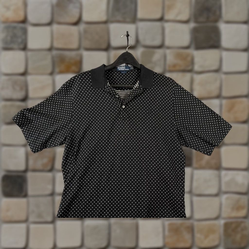 Polo Ralph Lauren Polo Ralph Lauren Polo Shirt Mens L Black Geometric Slit Hem Golf Fit Logo Shirt Size US L / EU 52-54 / 3 - 1 Thumbnail