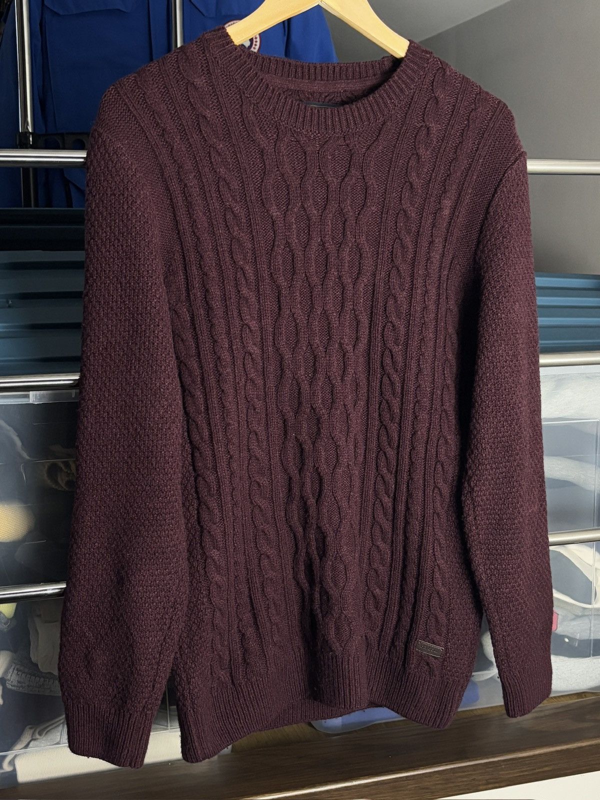 Barbour Vintage Barbour Wool Cable Knitted Burgundy Sweater Size US S / EU 44-46 / 1 - 2 Thumbnail
