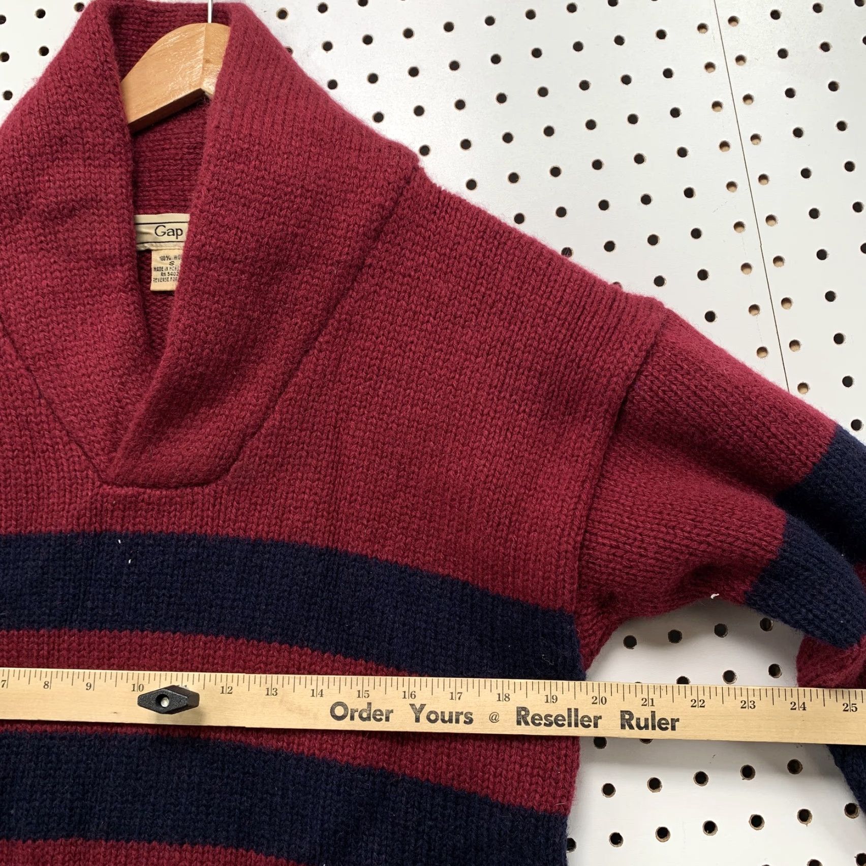 Gap VINTAGE 80s Gap Sweater Mens Small Knit Pullover Shawl Collar Red Casual Winter Size US S / EU 44-46 / 1 - 7 Thumbnail