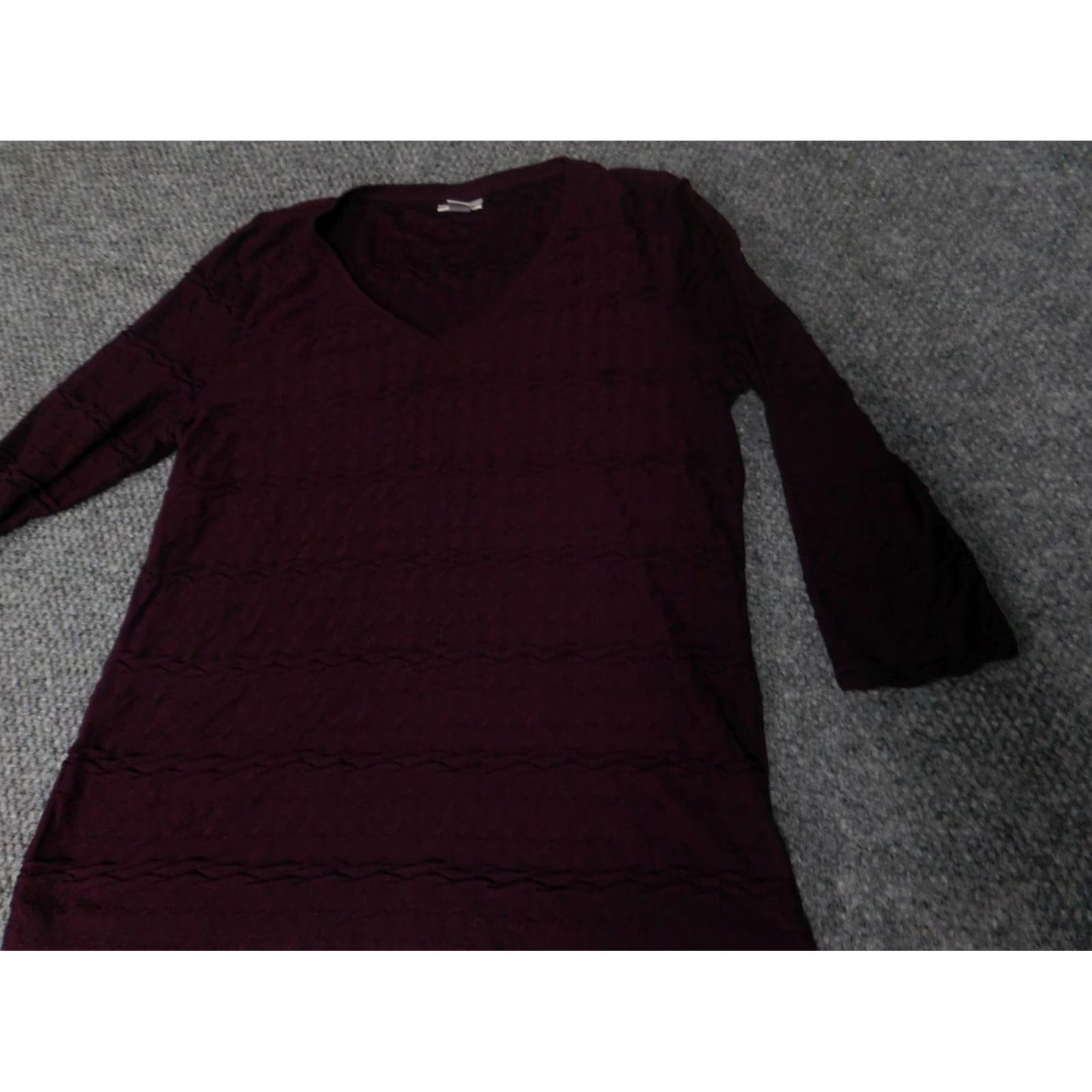 Croft & Barrow Croft & Barrow Womens Blouse Petites PM Purple V-Neck Long Sleeve Pullover Casual Button Polyester Down Stretch Regular Basic Shirt Womens Size M / US 6-8 / IT 42-44 - 3 Thumbnail