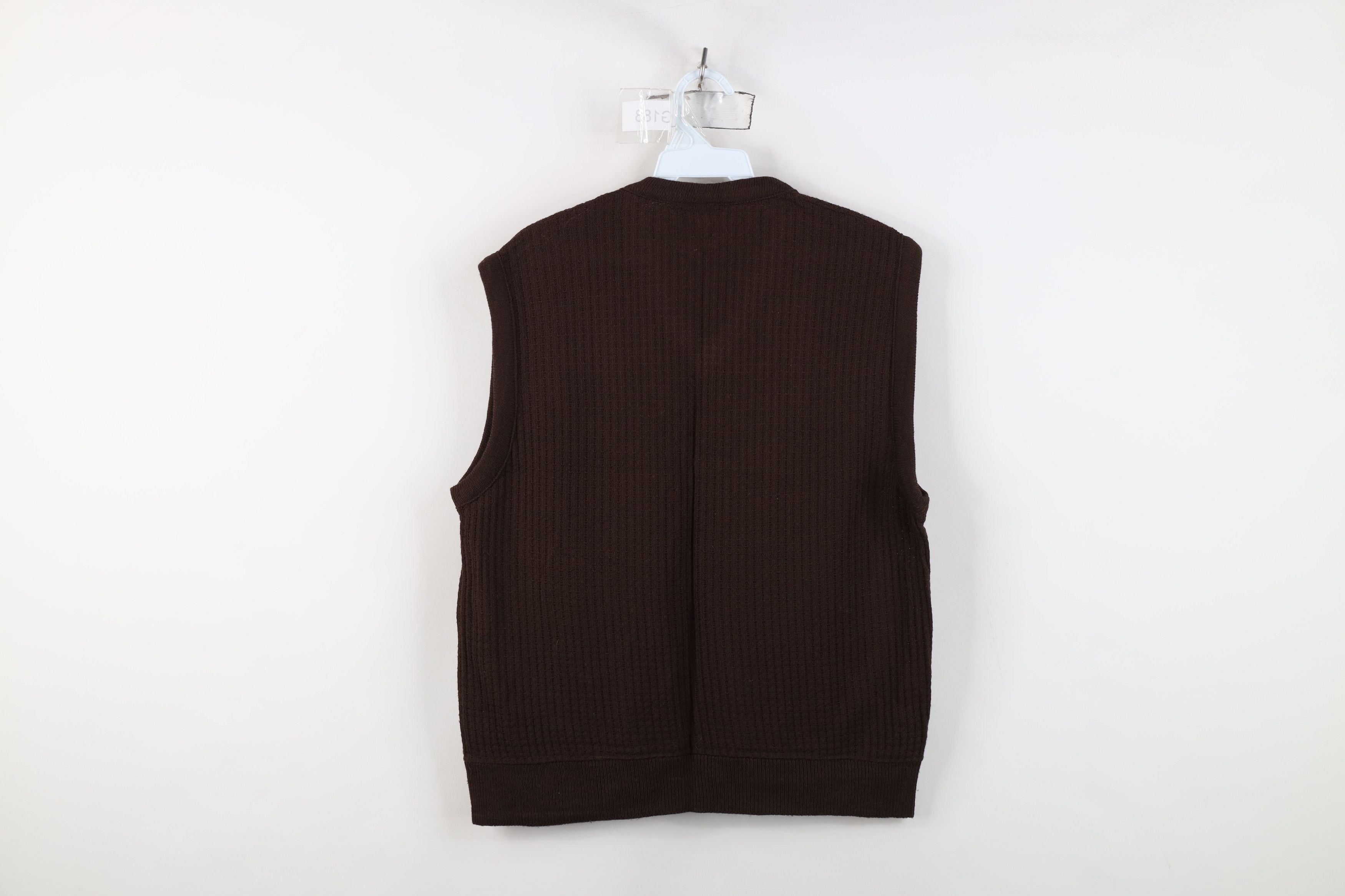 Vintage Vintage 70s Streetwear Knit V-Neck Sweater Vest Brown USA Size XL / US 12-14 / IT 48-50 - 7 Thumbnail
