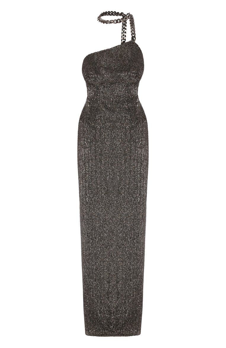 Tom Ford o1w1db10225 AB2735 Maxi Dress in Silver Black Size M / US 6-8 / IT 42-44 - 1 Thumbnail