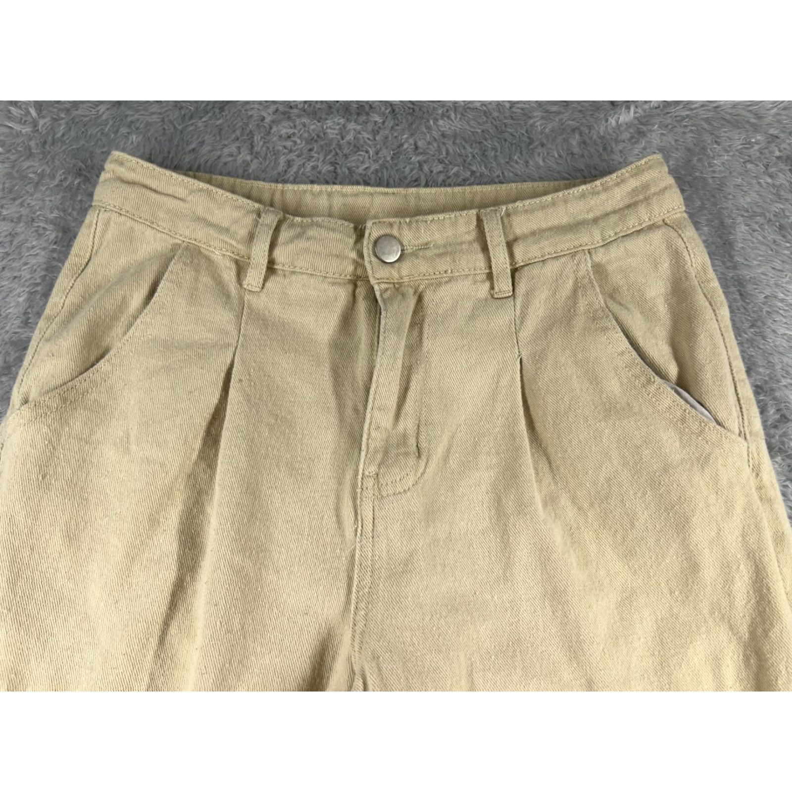 Shein Shein Pants Jeans Womens 26 Yellow Denim Tapered Pleated Cotton Poly Blend 26x26 Womens Size 26" / US 2 / IT 38 - 4 Thumbnail