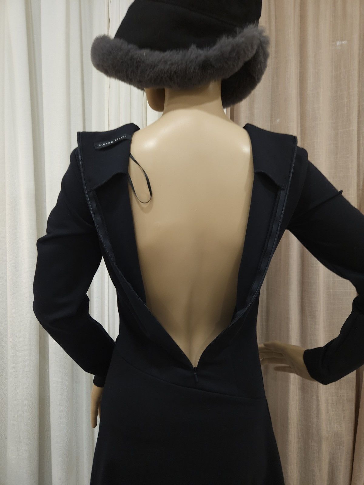 Designer × Vintage PIETRO FILIPI Elastic Asymmetrical Hem Deep-V Slim Fit Dress Size S / US 4 / IT 40 - 14 Thumbnail