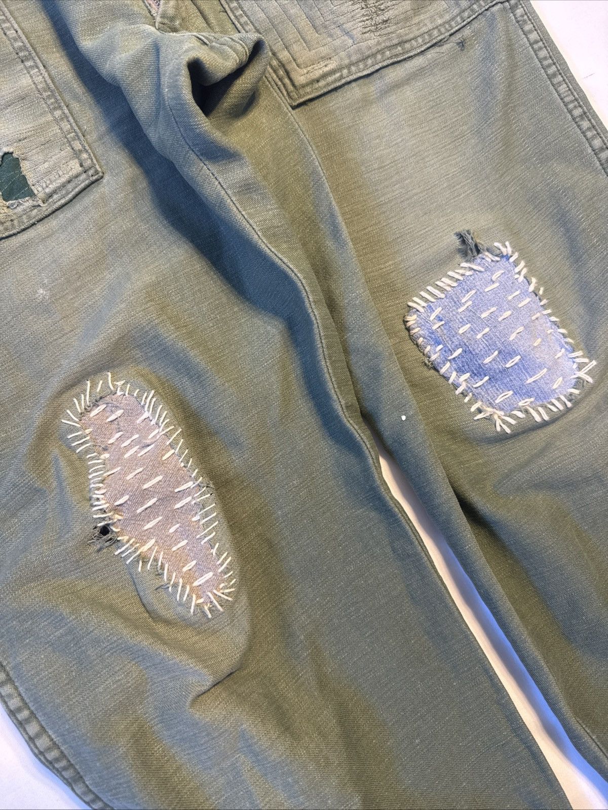 Vintage Vintage 70s OG 107 US Army Vietnam Repaired Green Pants Size US 34 / EU 50 - 4 Thumbnail