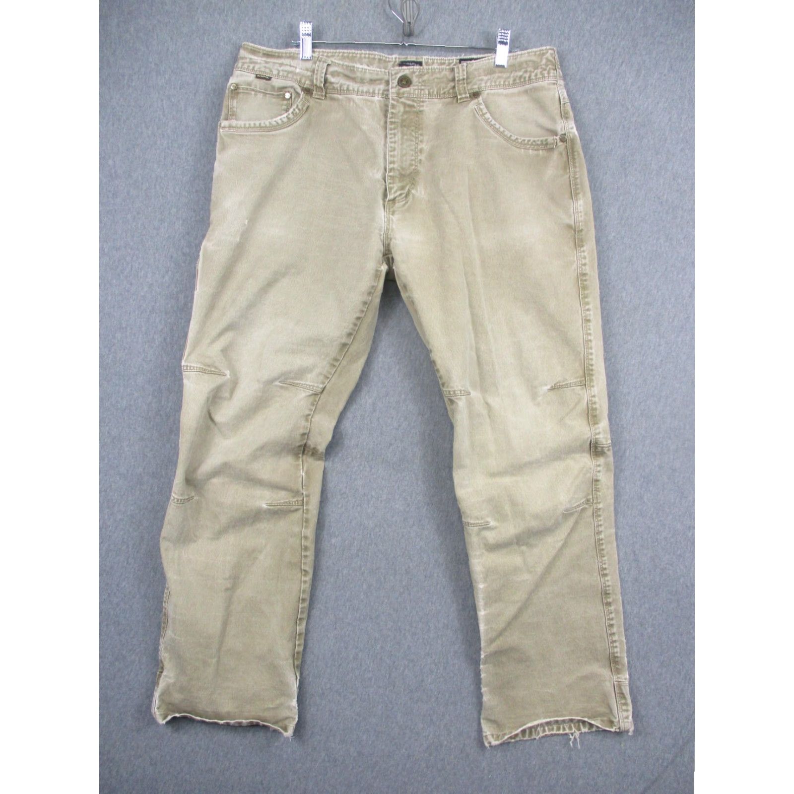 Denime VINTAGE Kuhl Rydr Jeans Mens 36x30 Beige Relaxed Fit Straight Leg Denim Patina Distressed Pockets Zip Mens Size US 36 / EU 52 - 2 Thumbnail