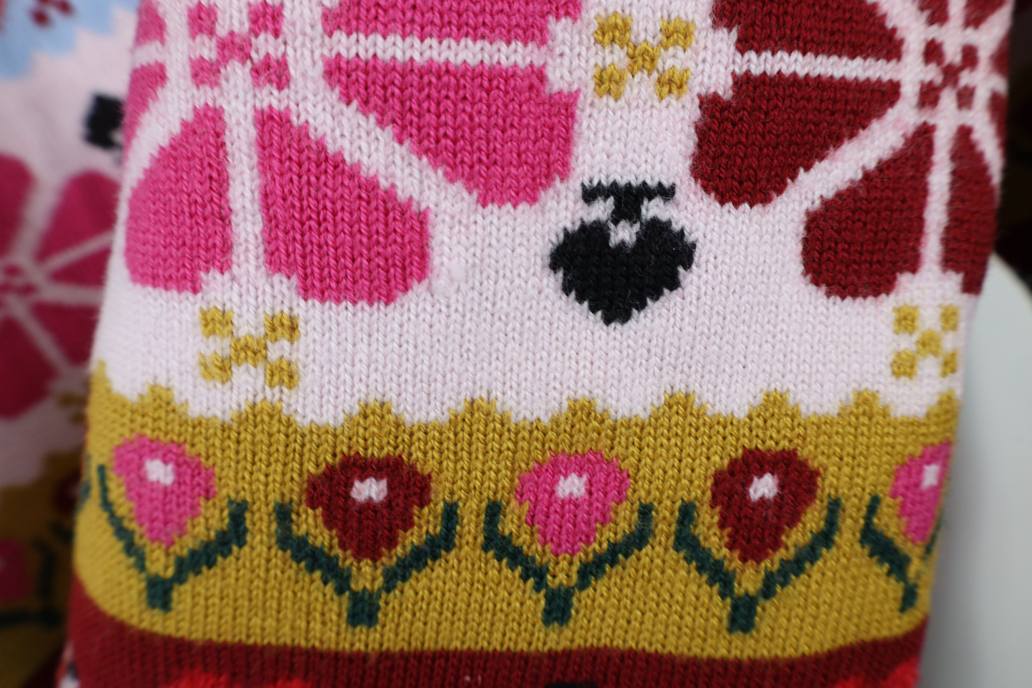 Kate Spade × Vintage Kate Spade Mohair Blend Knit Intarsia Flower Heart Sweater Size L / US 10 / IT 46 - 9 Thumbnail