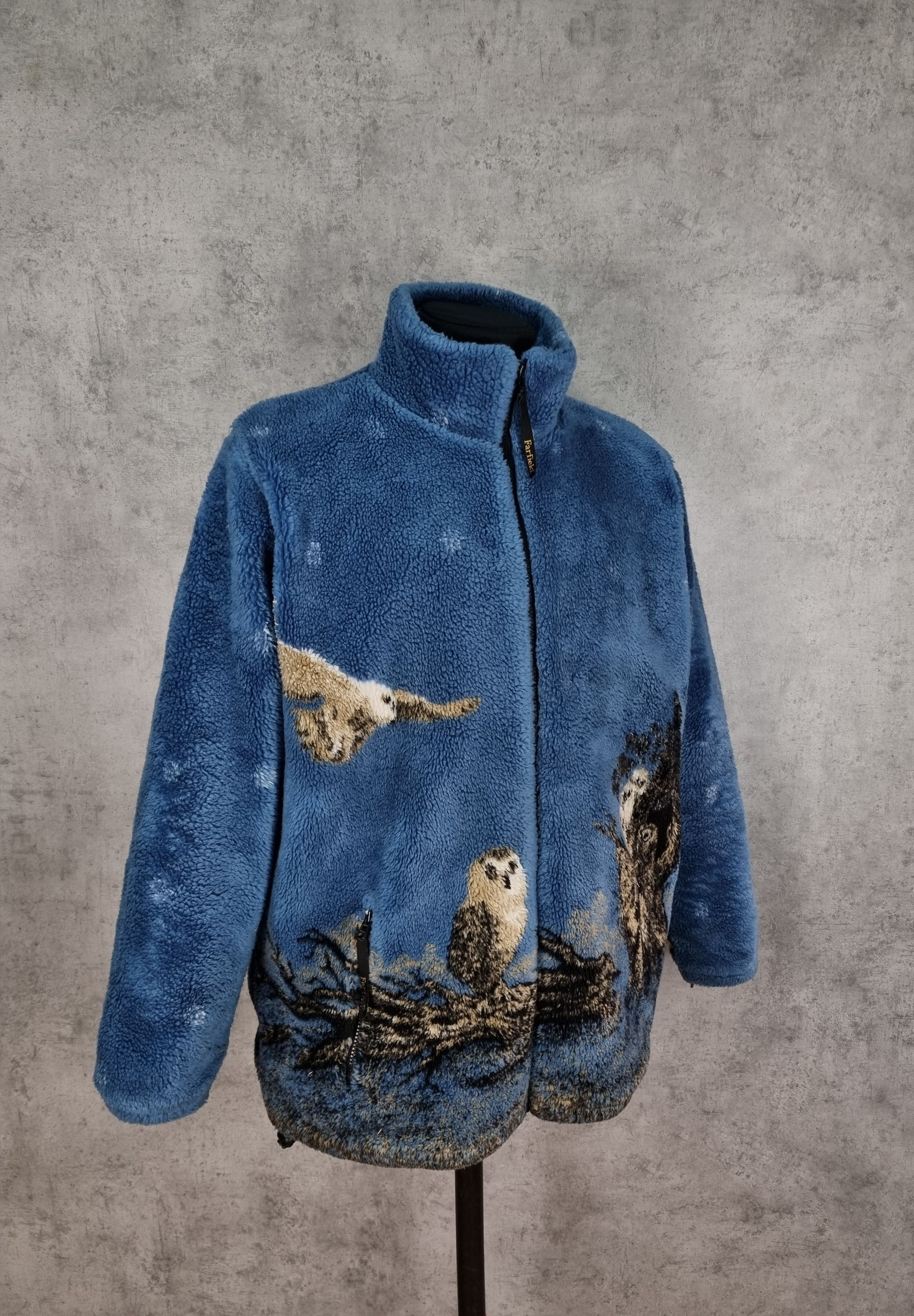 Vintage Owl Family Print Vintage Fleece Size US XL / EU 56 / 4 - 5 Thumbnail