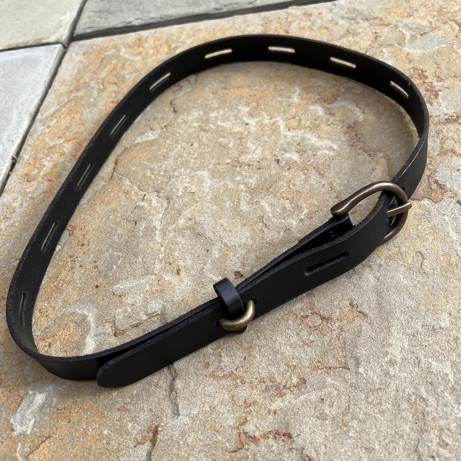 Other Black Leather Unique Boho Grunge Design Belt Size ONE SIZE - 7 Thumbnail