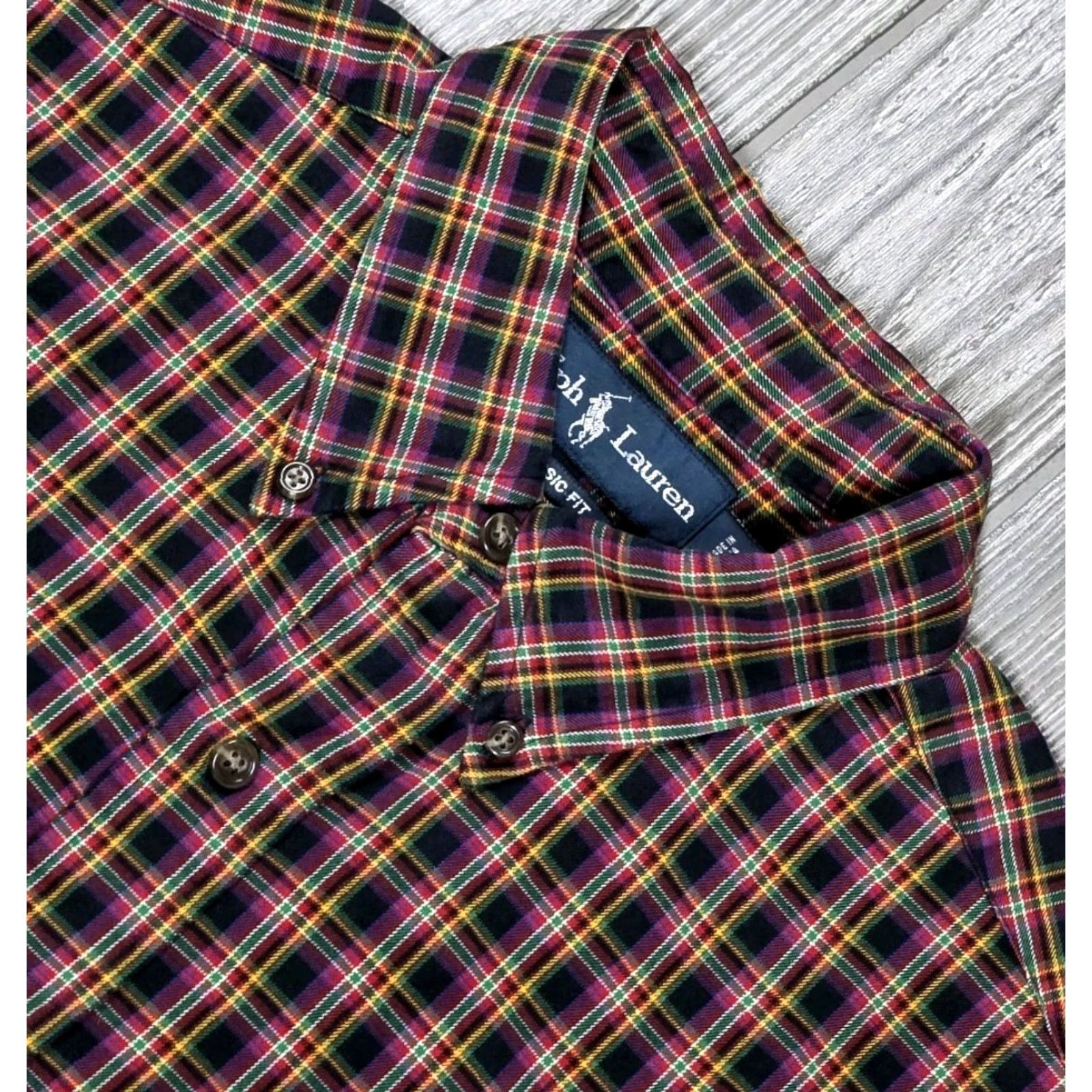 Polo Ralph Lauren Ralph Lauren Polo Button-Up Pink Multicolor Plaid Long Sleeve M Shirt Green Pony Size US M / EU 48-50 / 2 - 6 Thumbnail