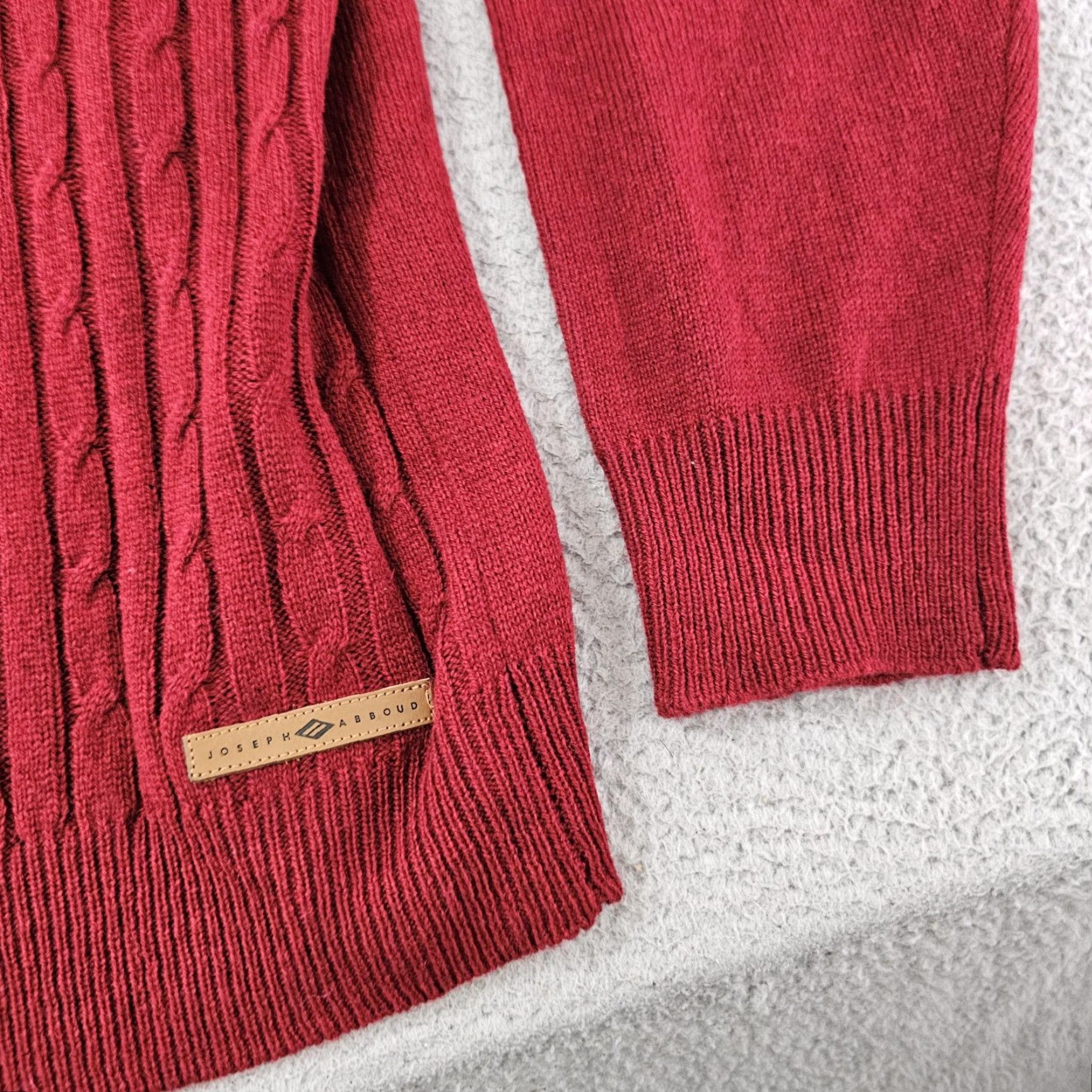 Joseph Abboud Joseph Abboud Sweater Mens 2XL Burgundy Shawl Collar Cable Knit Button Cardigan Mens Knitted Knit Solid Ribbed Cuff Hem Wool Acrylic 70/30 Size US XXL / EU 58 / 5 - 5 Thumbnail
