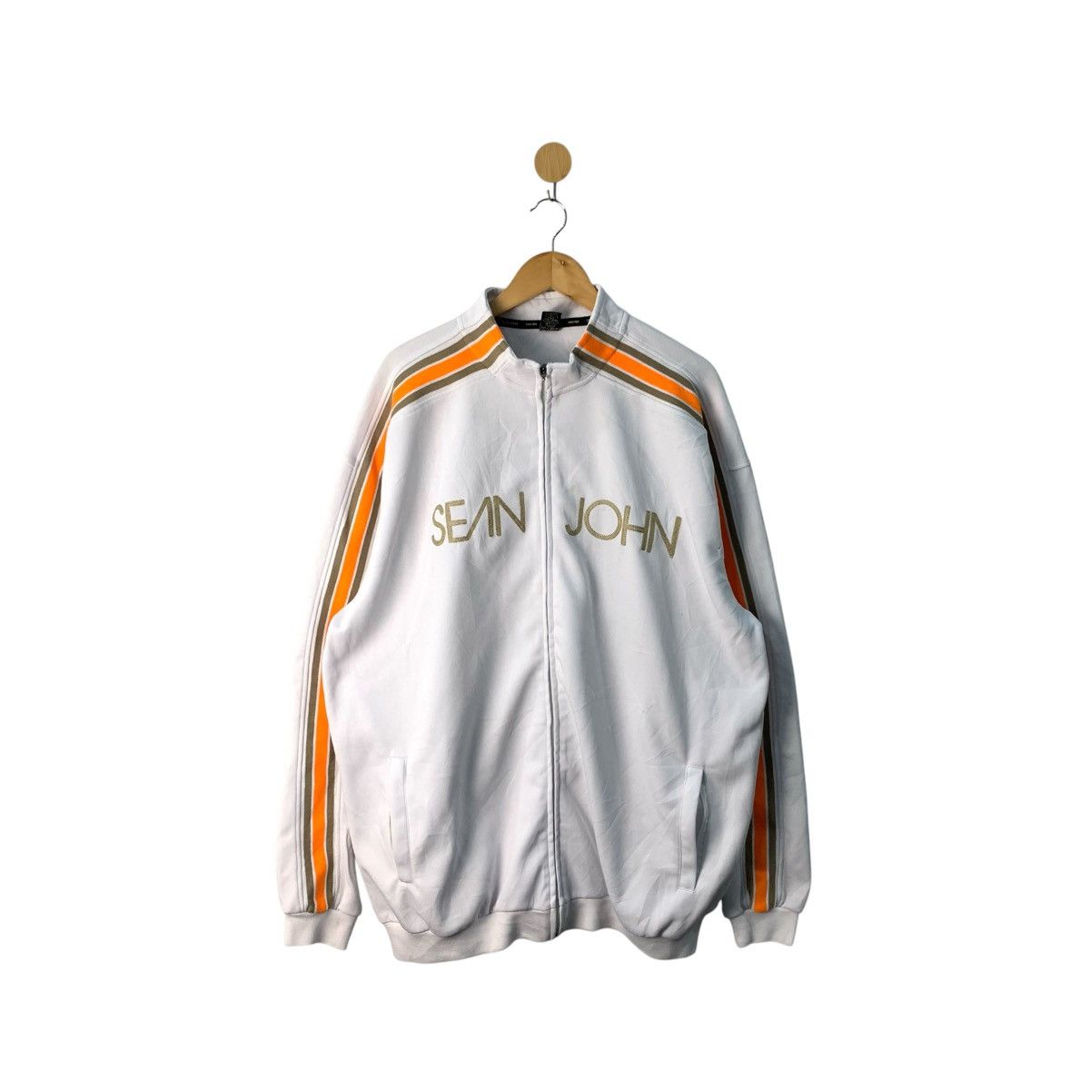 Sean John × Vintage Sean John Spell Out Varsity Jacket Sweater Size US XXL / EU 58 / 5 - 1 Thumbnail