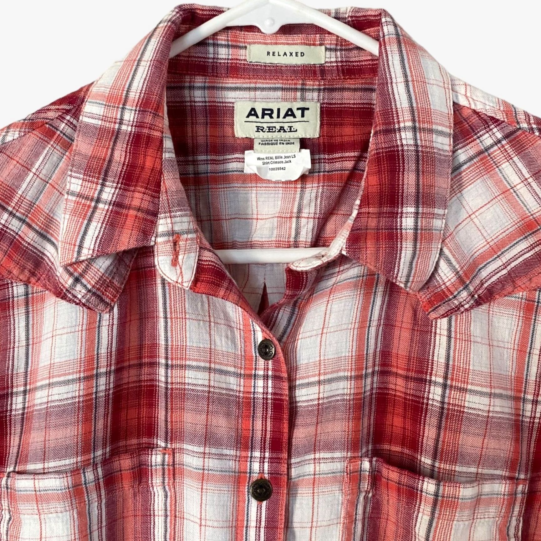 Ariat Ariat Billie Jean Western Button-Up Shirt Womens Medium Red Plaid Long Sleeve Size M / US 6-8 / IT 42-44 - 5 Thumbnail