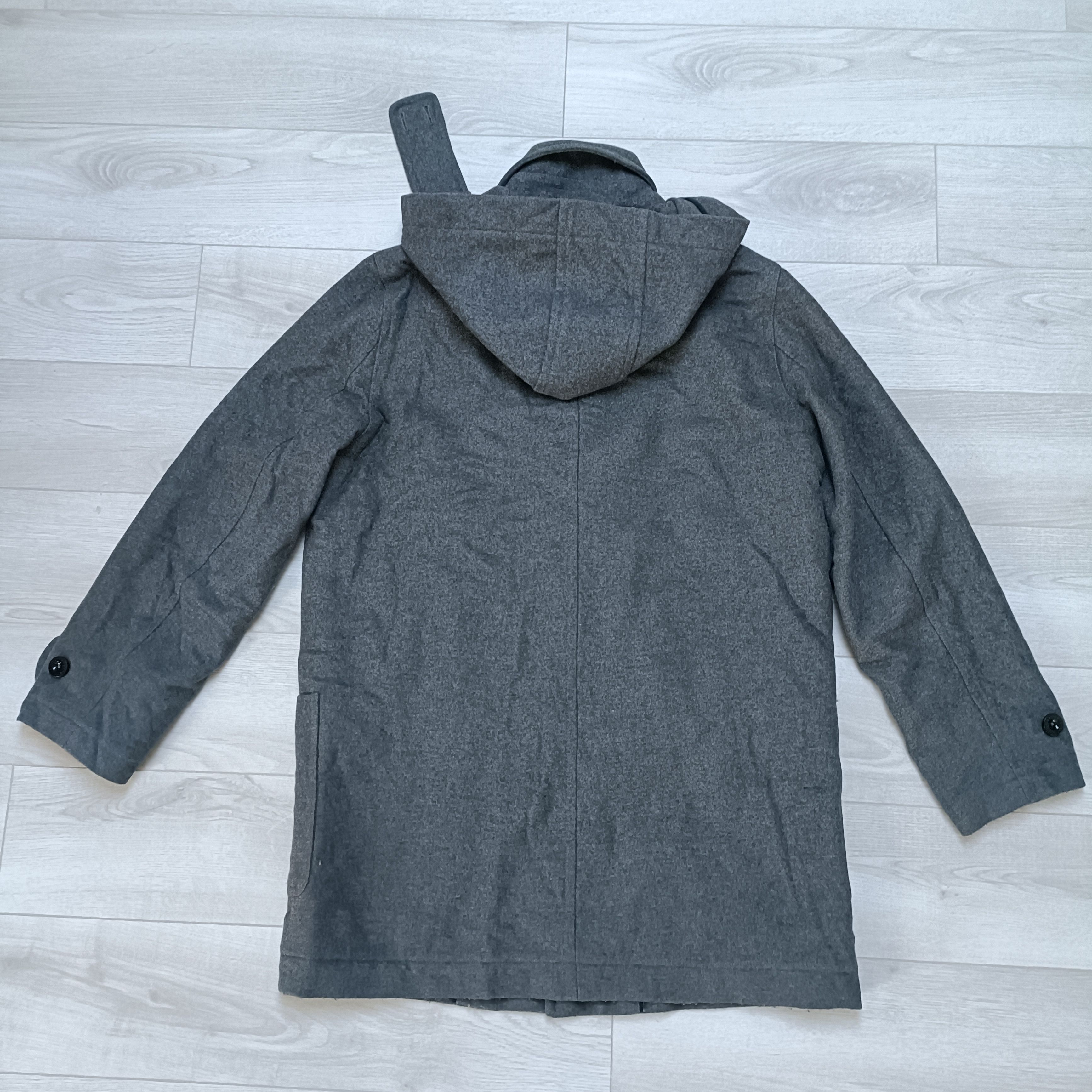 Lacoste Men's Gray Wool Double Breasted Hooded Coat ! Size US L / EU 52-54 / 3 - 3 Thumbnail