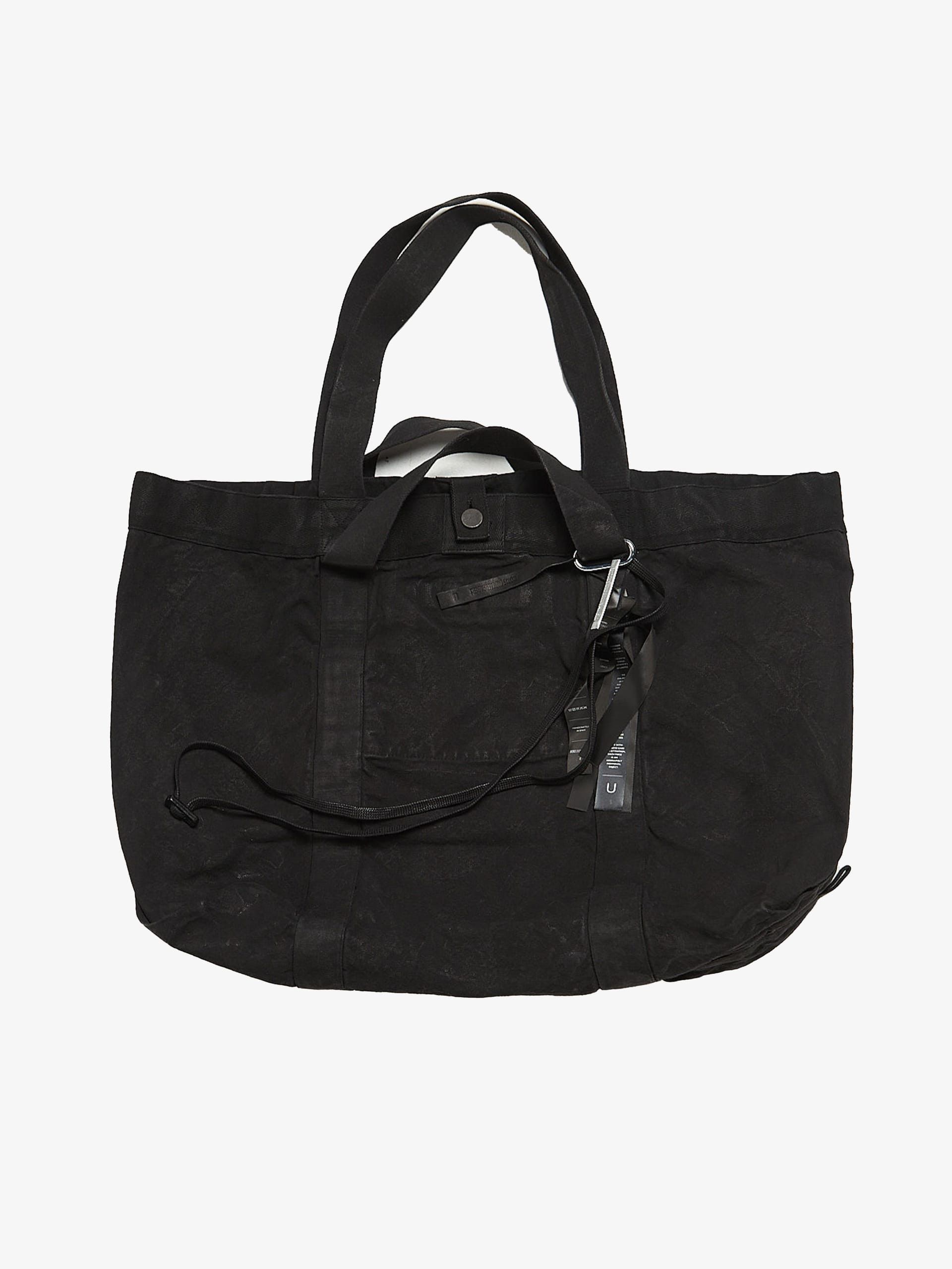 Black FSA10003 Waxed Cotton Tote Bag