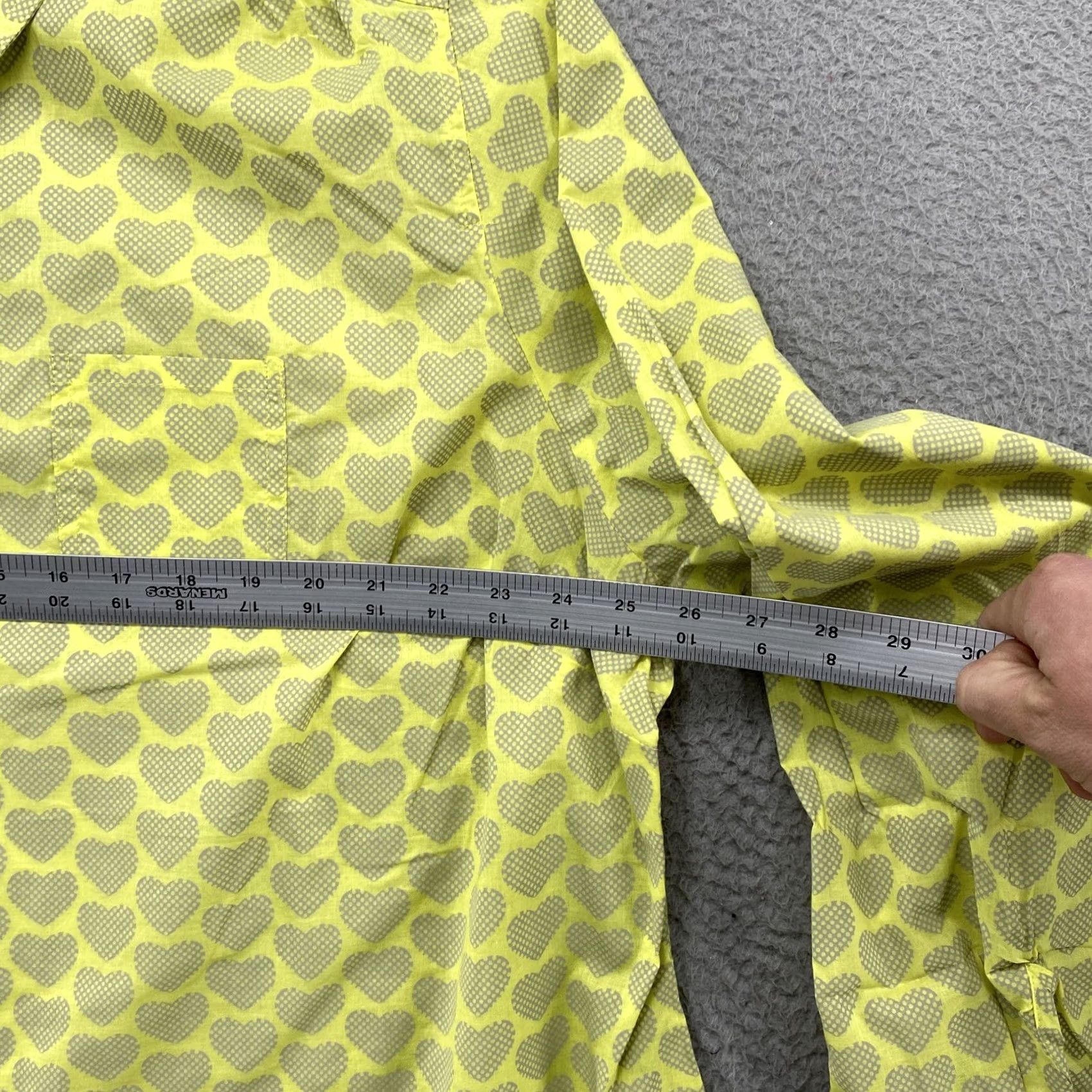 Vintage VINTAGE Cato Shirt Button-Up Heart Pattern Long Sleeve Green Women’s 26/28W NEW Size 4XL / US 24-26 - 3 Thumbnail