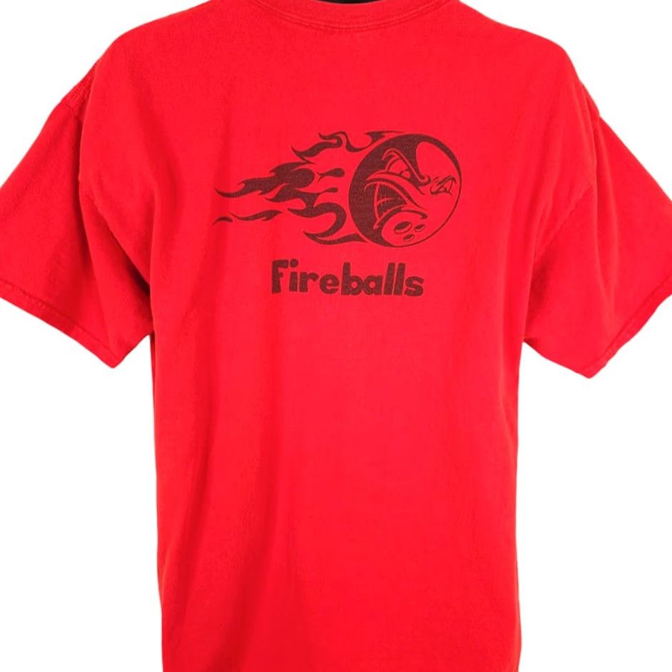 Gildan Fireballs Bowling T Shirt Mens Size XL Red Flames Bowler Size US XL / EU 56 / 4 - 4 Thumbnail