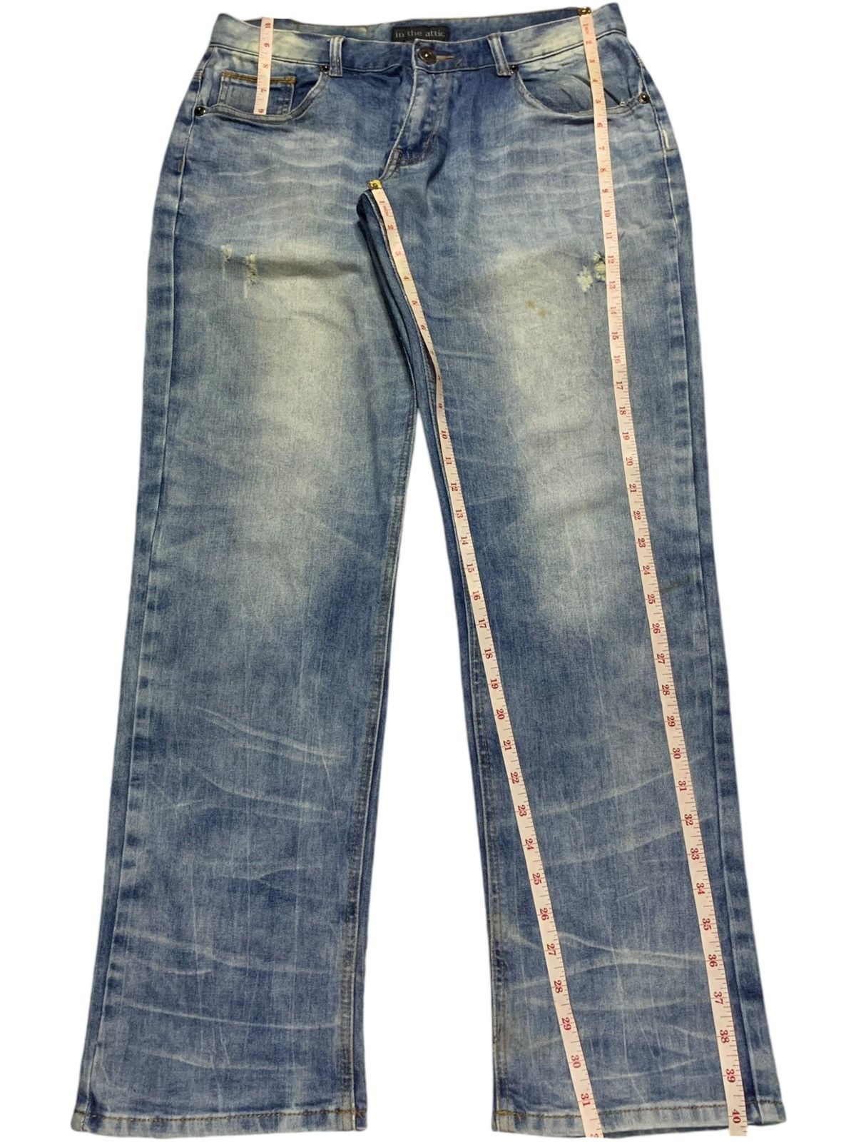 In The Attic × Japanese Brand Vintage Japanese In The Attic Bleached Distress Loose Jeans Size US 32 / EU 48 - 13 Thumbnail