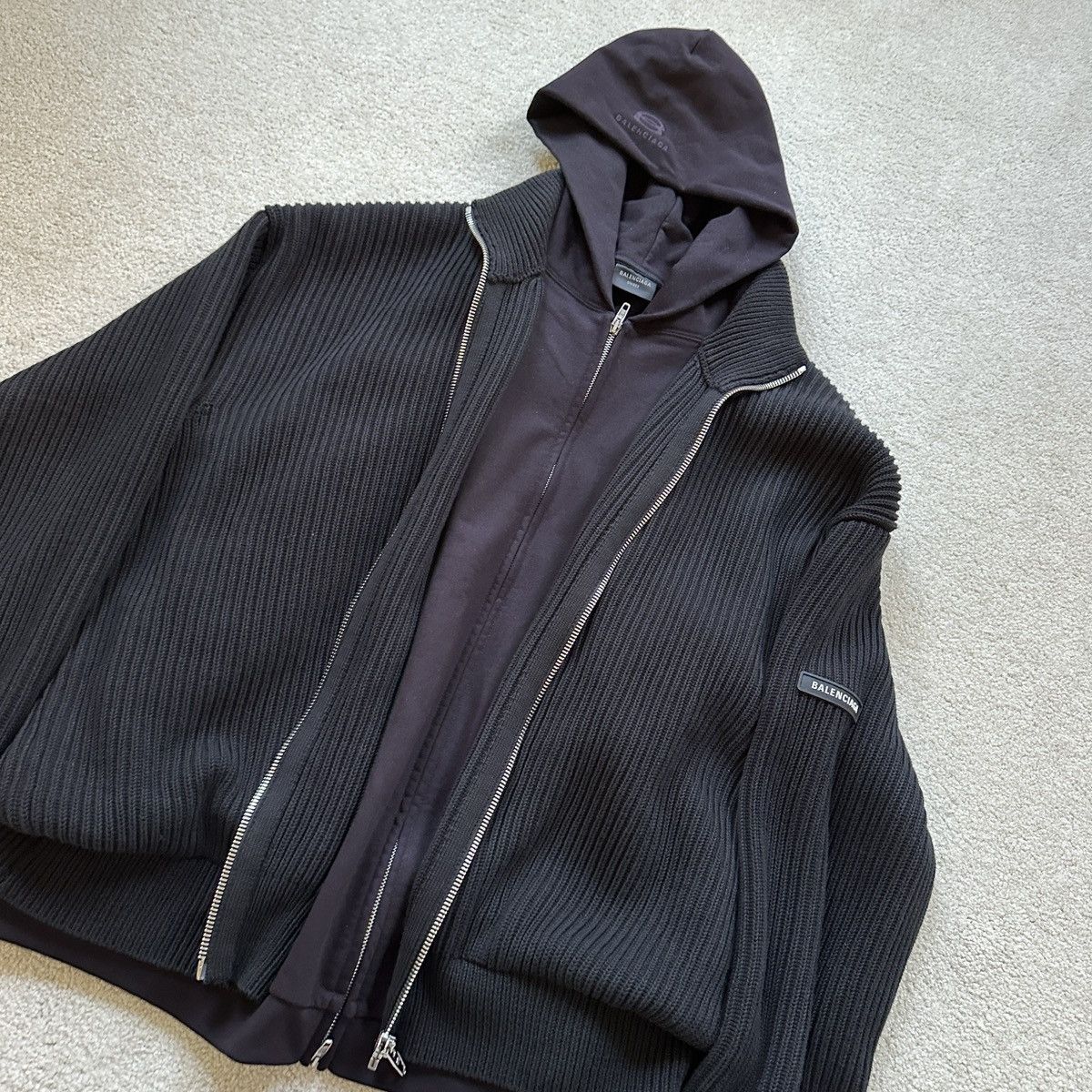 Balenciaga UNITY LAYERED SWEATER HOODIE Size US L / EU 52-54 / 3 - 4 Thumbnail