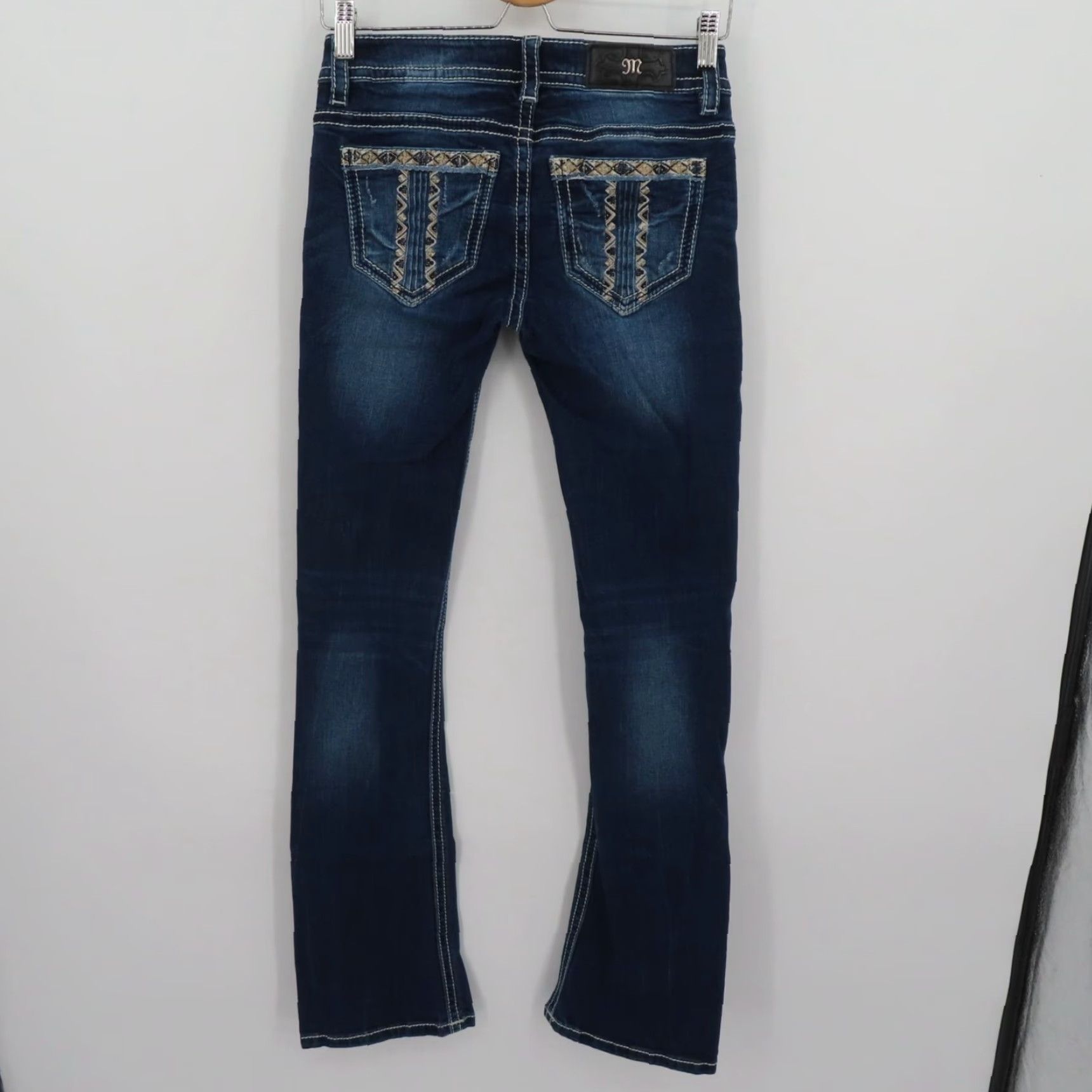 Miss Me Miss Me Jeans Bootcut Women 26 Signature Blue Denim Embroidered Pockets 5-Pocket Size 26" / US 2 / IT 38 - 7 Thumbnail