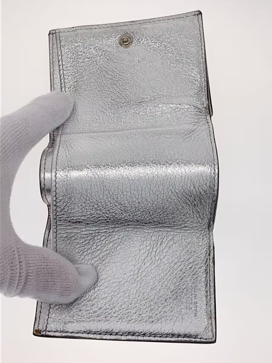 Fendi Fendi Leather Tri-Fold Wallet Silver Size ONE SIZE - 4 Thumbnail