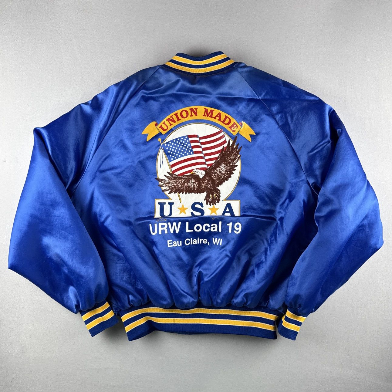 Vintage Vintage 80s King Louie Union Satin Jacket Eagle Flag USA L Size US L / EU 52-54 / 3 - 7 Thumbnail