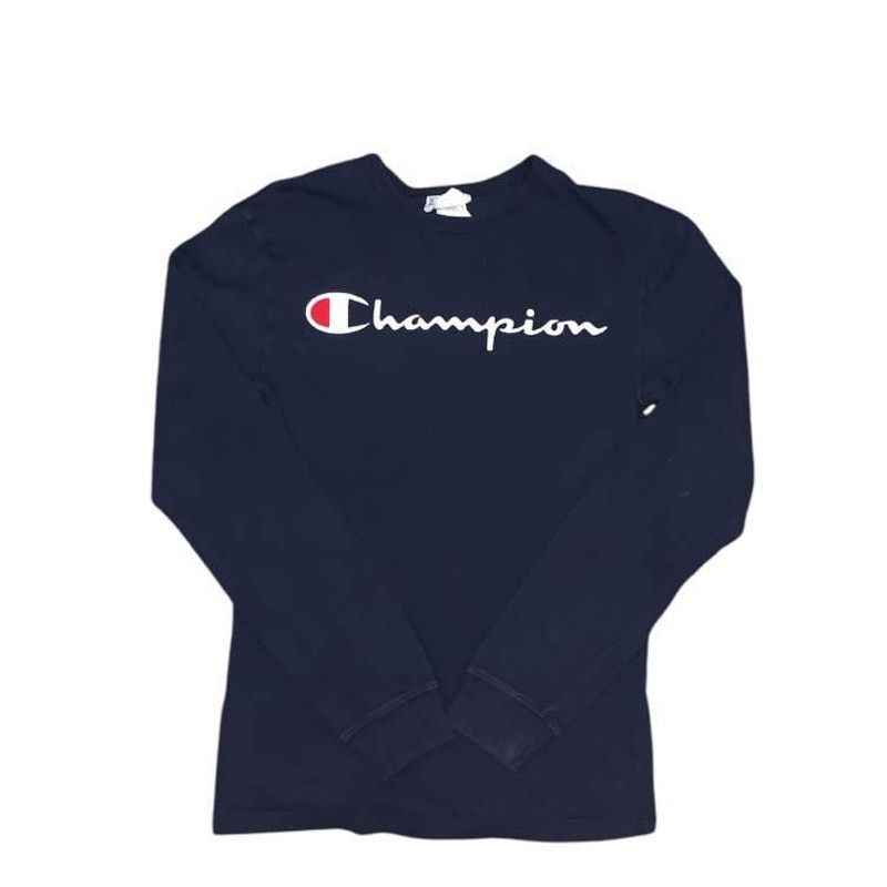 Champion Vintage Champion Embroidered Long Sleeve Navy Shirt XS Adult Size XS / US 0-2 / IT 36-38 - 1 Thumbnail
