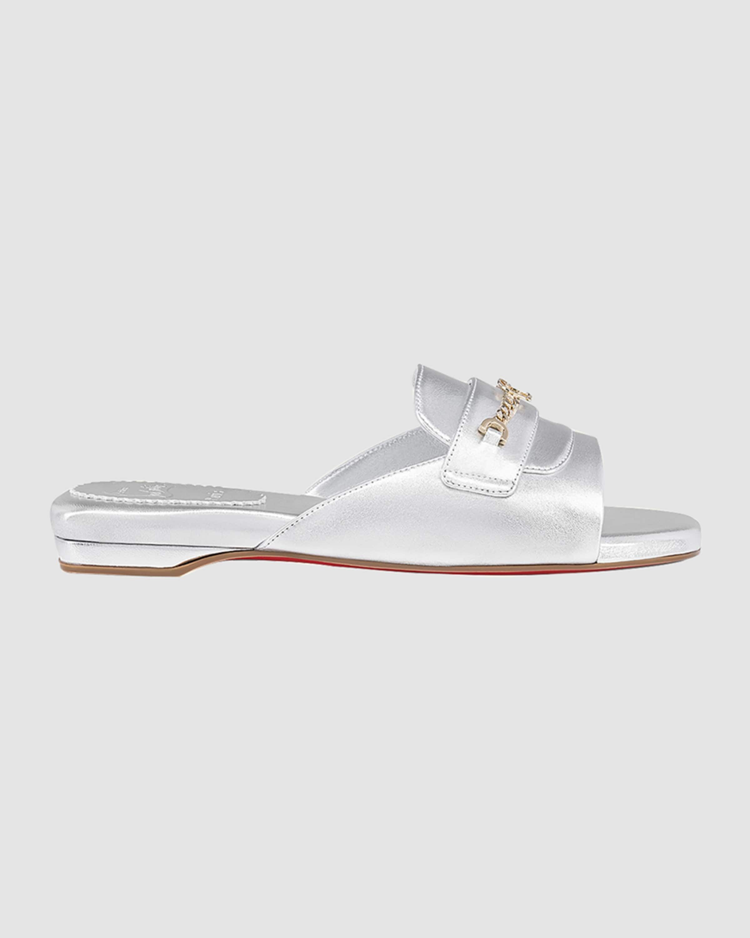 Christian Louboutin oc11z0125 Miss Mj Mule in Silver Size US 10 / IT 40 - 2 Thumbnail