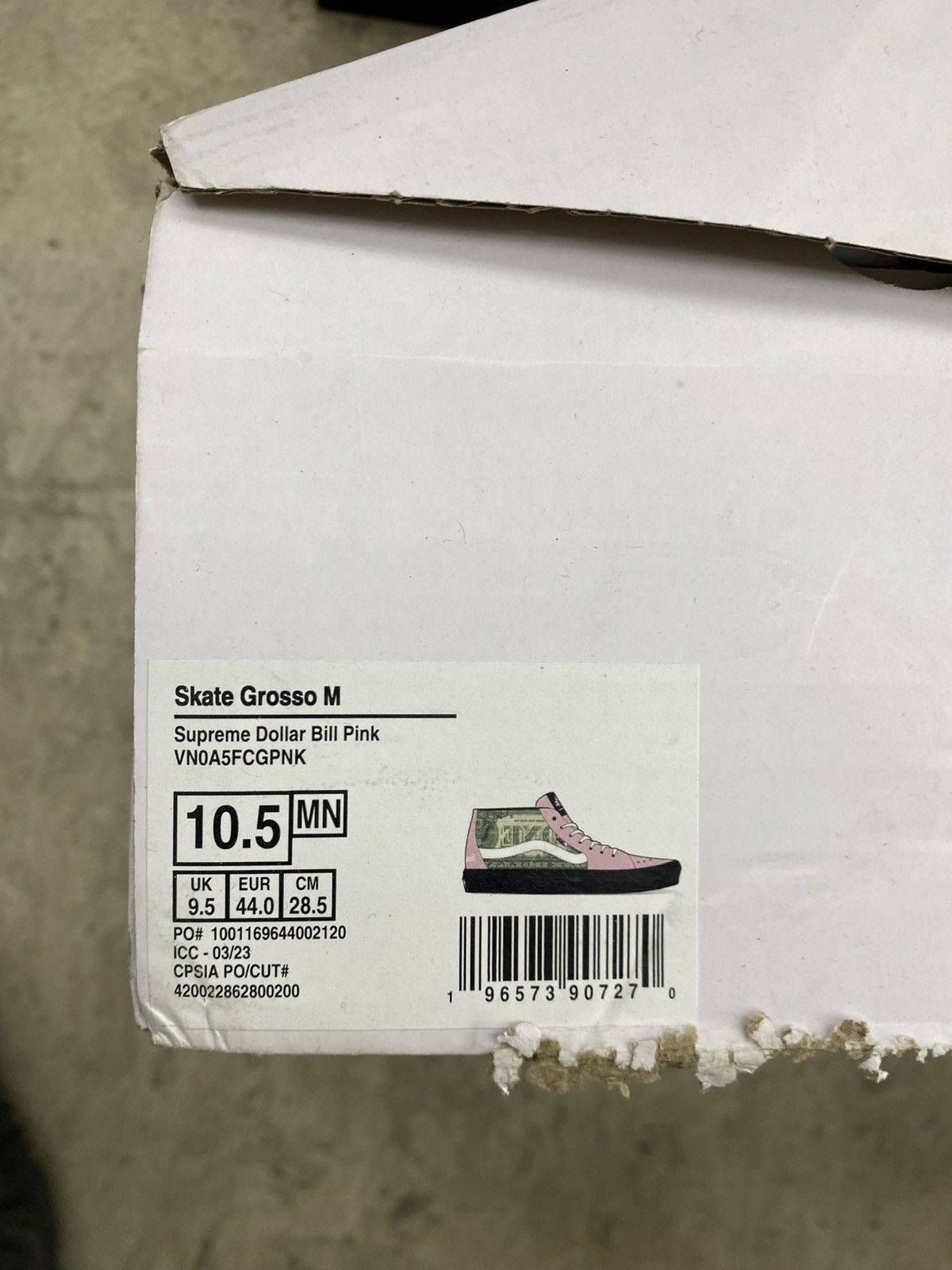 Supreme × Vans Supreme Vans Grosso M Dollar Bills Pink Size US 10.5 / EU 43-44 - 3 Thumbnail