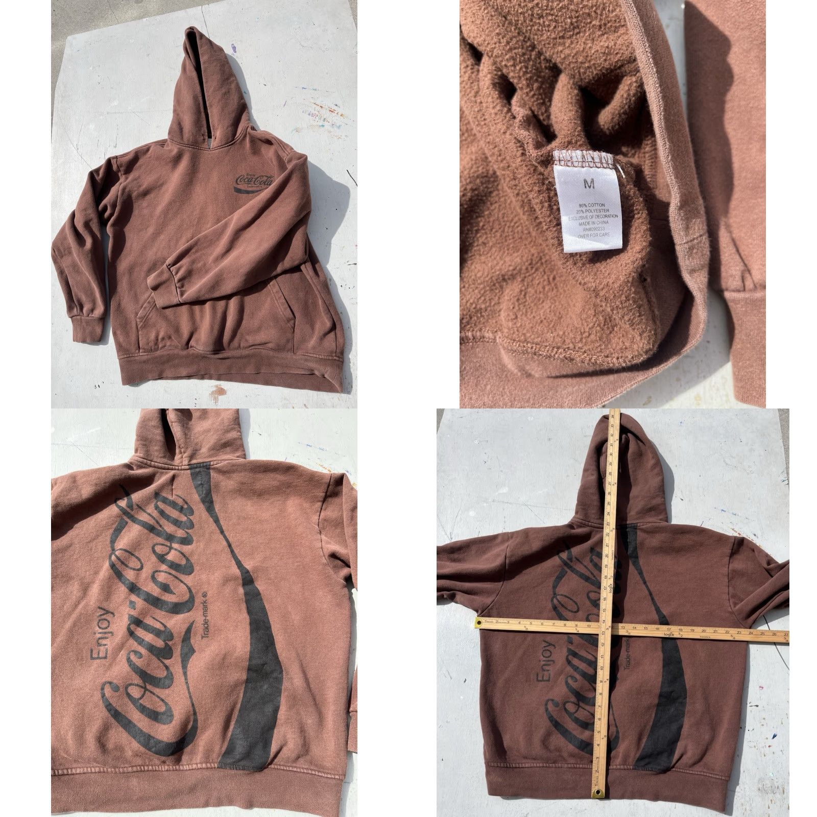 Pacsun PacSun Men's Coca Cola Hoodie Brown M Spell-Out Enjoy Soda Iconic Mens Size US M / EU 48-50 / 2 - 8 Thumbnail