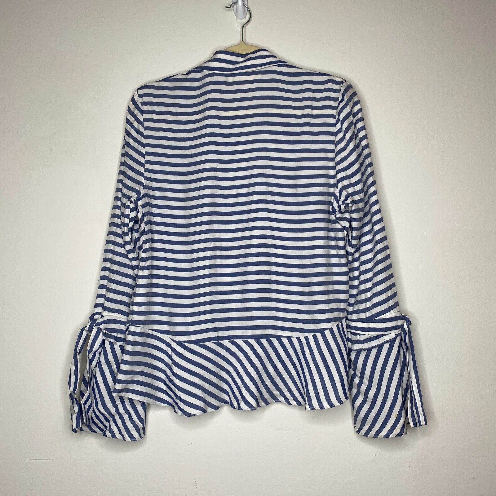 Other Artelier Blue & White Collar Button Down Bell Tie Blouse XS Size XS / US 0-2 / IT 36-38 - 3 Thumbnail