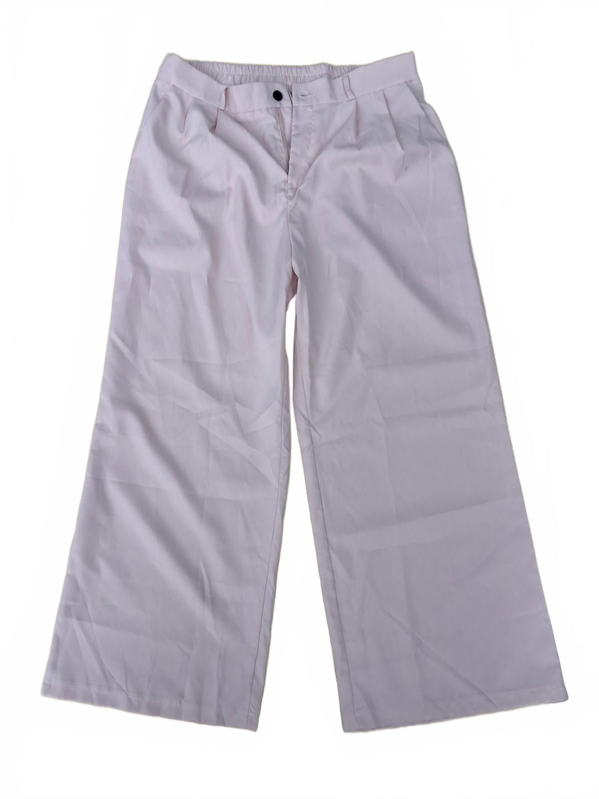 The Unbranded Brand XXXL Pink Wide Leg Pants – Elastic Waist & Button Front Size 42" / US 20 - 2 Thumbnail