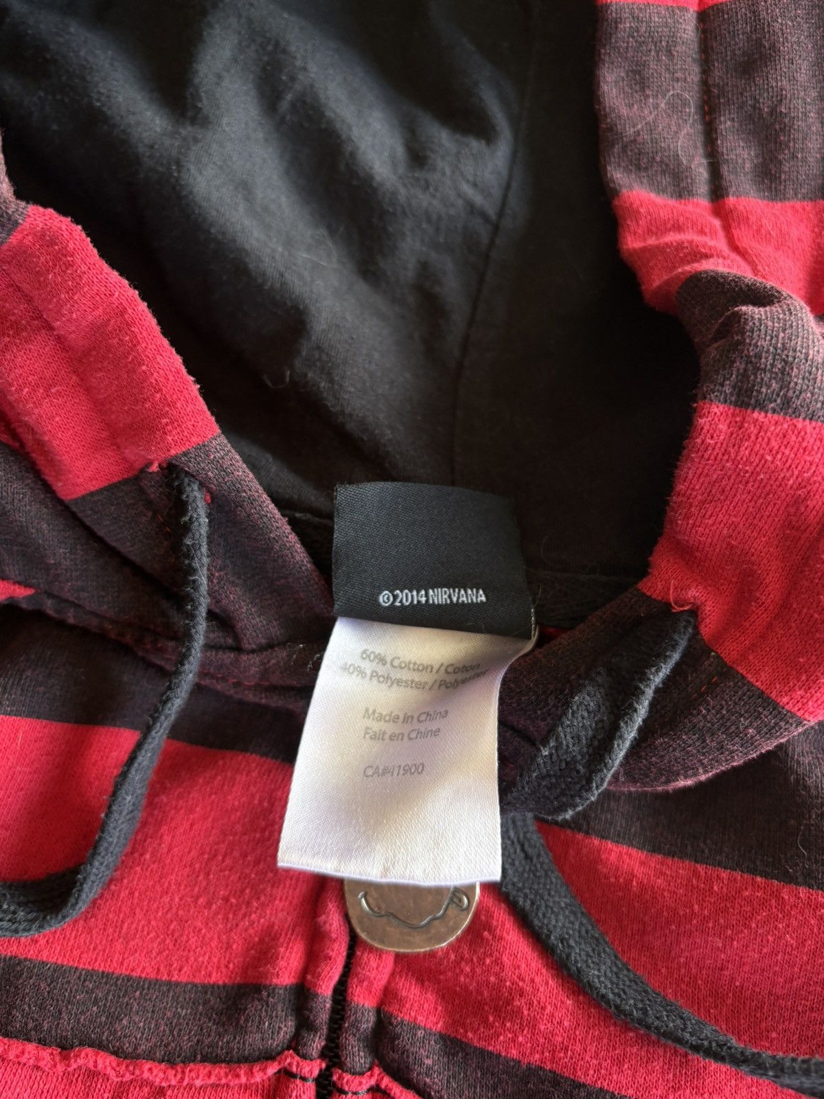 Vintage Crazy Nirvana Grunge Striped Zip Hoodie Kurt Cobain Style Size US L / EU 52-54 / 3 - 8 Thumbnail