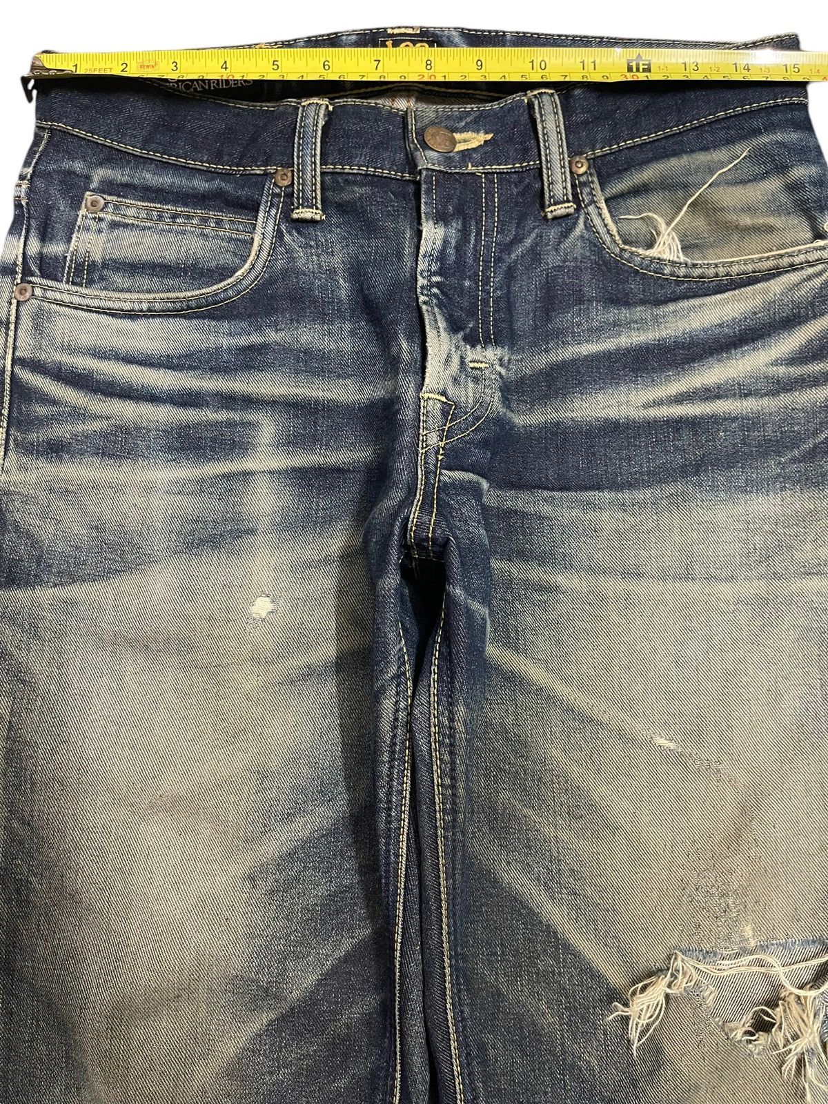 Lee Vintage 90s Lee Blue Faded Wash Style Distressed Jeans Size US 30 / EU 46 - 14 Thumbnail