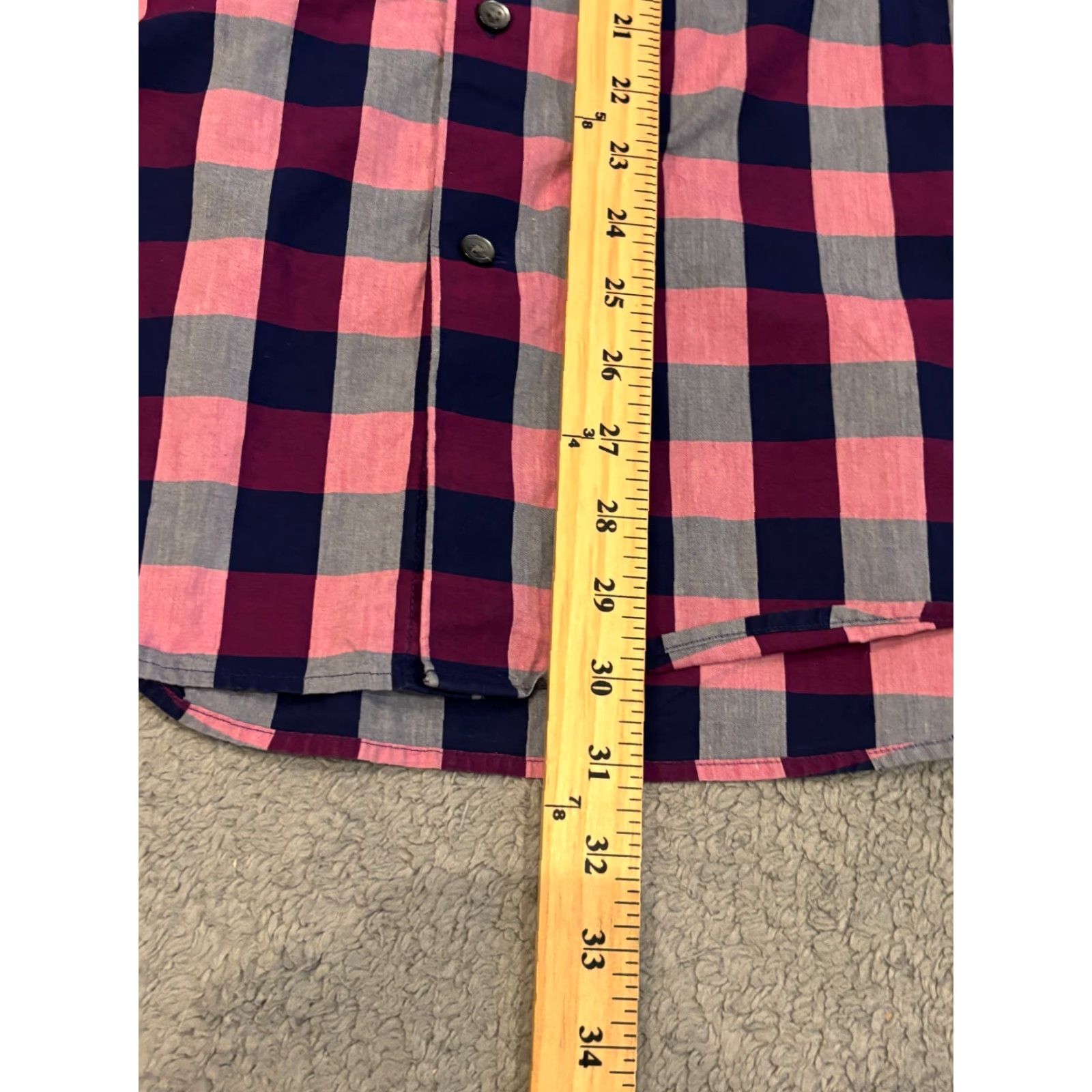Express Express Shirt Men's Medium Fitted Long Sleeve Button Purple Plaid Preppy Casual Size US M / EU 48-50 / 2 - 4 Thumbnail