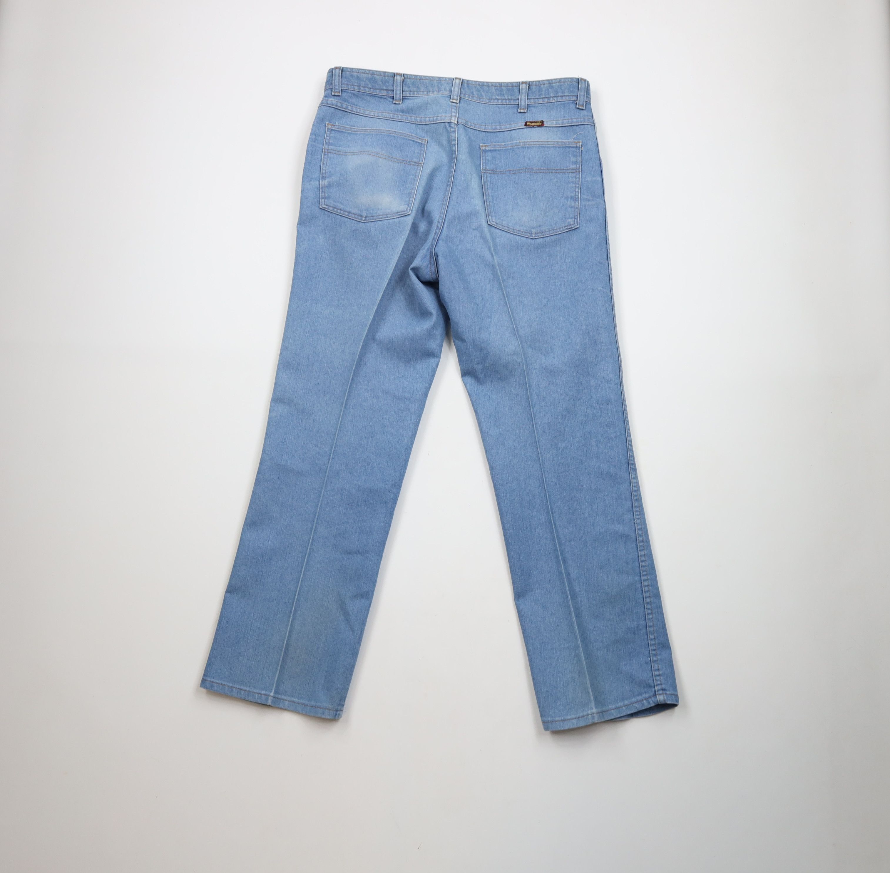 Vintage × Wrangler Vintage 90s Wrangler Flared Wide Leg Denim Jeans Blue Size US 36 / EU 52 - 10 Thumbnail