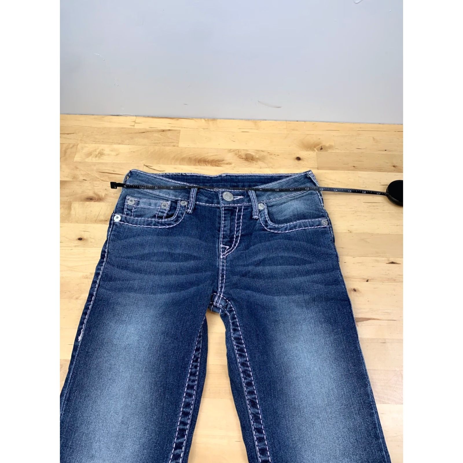 True Religion True Religion Jeans Skinny Blue Denim Womens 12 Slim Regular Blue Logo Pockets Zipper City USA 2010s Ladies Size 34" / US 12 / IT 48 - 6 Thumbnail