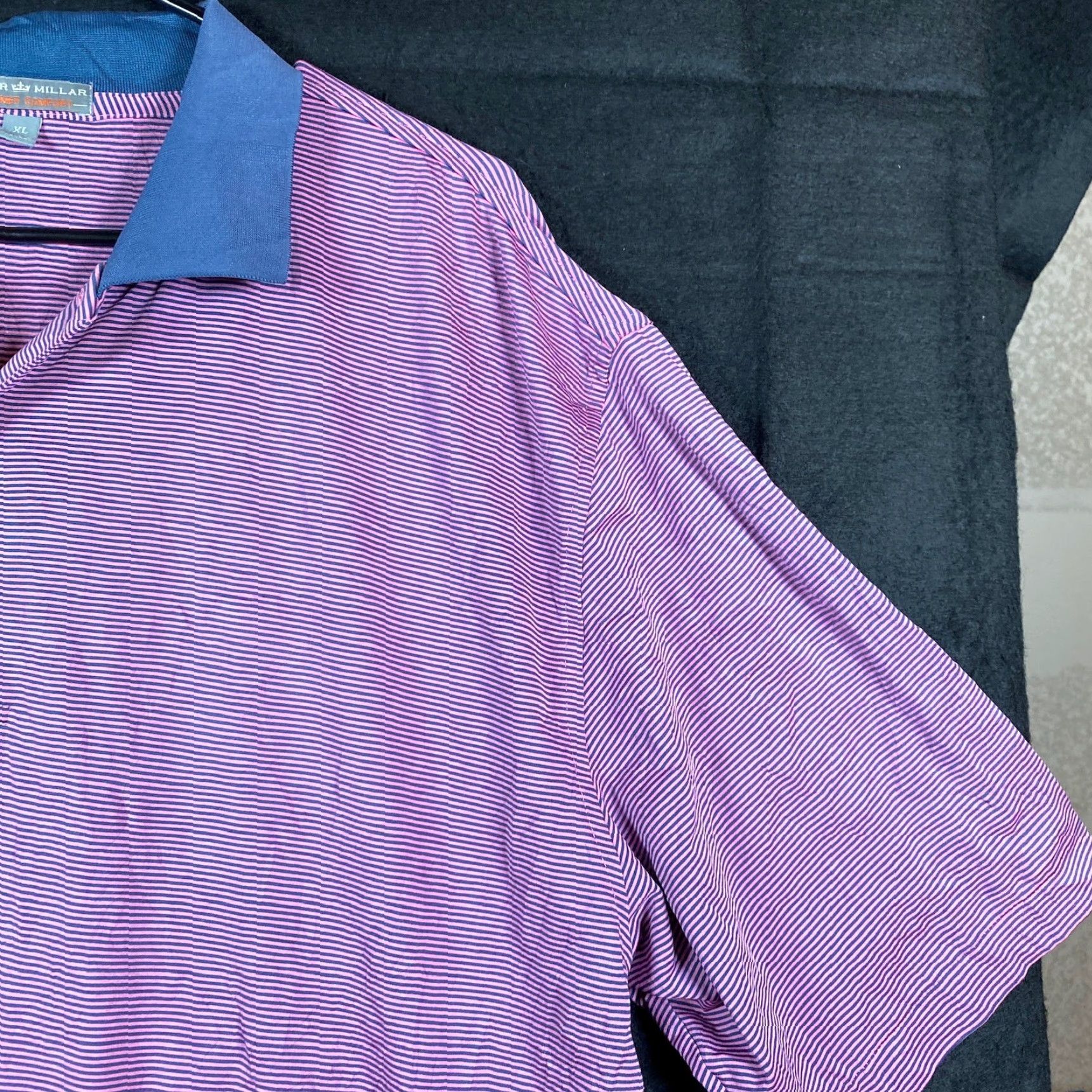 Peter Millar Peter Millar Mens Polo Shirt Purple Blue Stripe Summer Comfort Stretch XL Shirt Size US XL / EU 56 / 4 - 5 Thumbnail